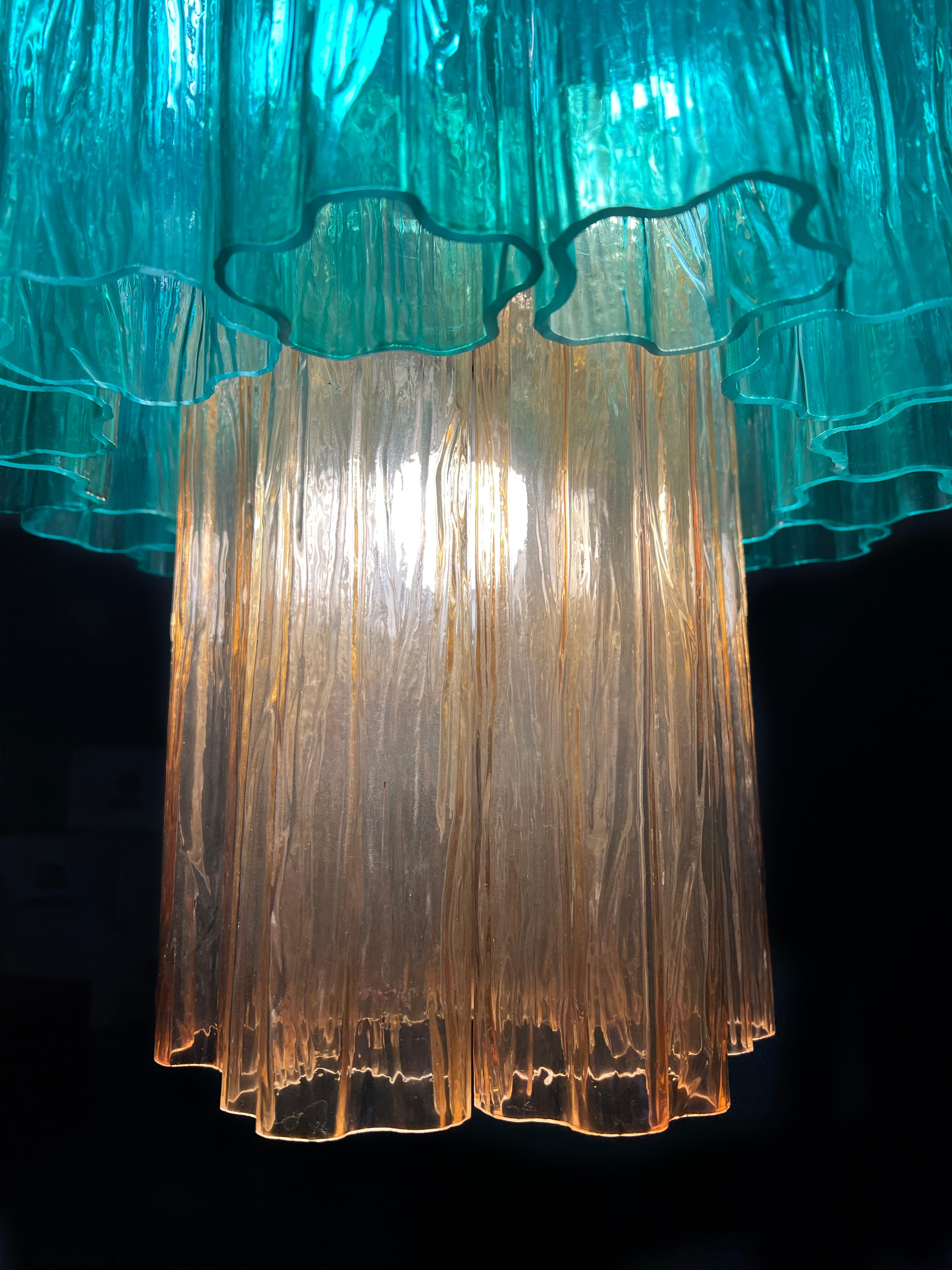 Pair Elegant Italian Emerald and Gold Chandeliers by Valentina Planta, Murano For Sale 6
