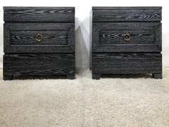 Pair of Elegant James Mont Cerused Custom Cabinet /Nightstand Chests
