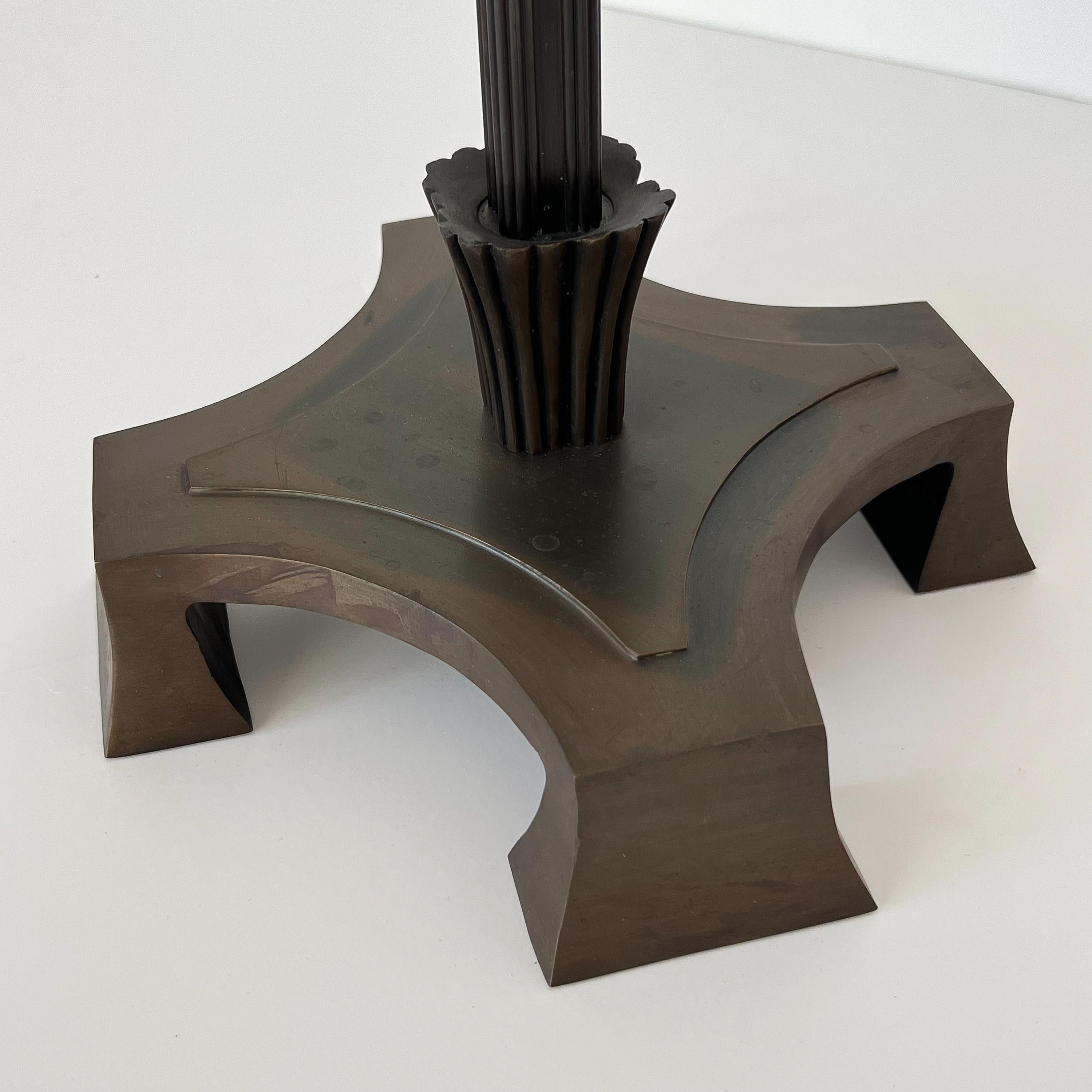 Pair Eliel Saarinen Sculptural Bronze Tochere Floor Lamps 8