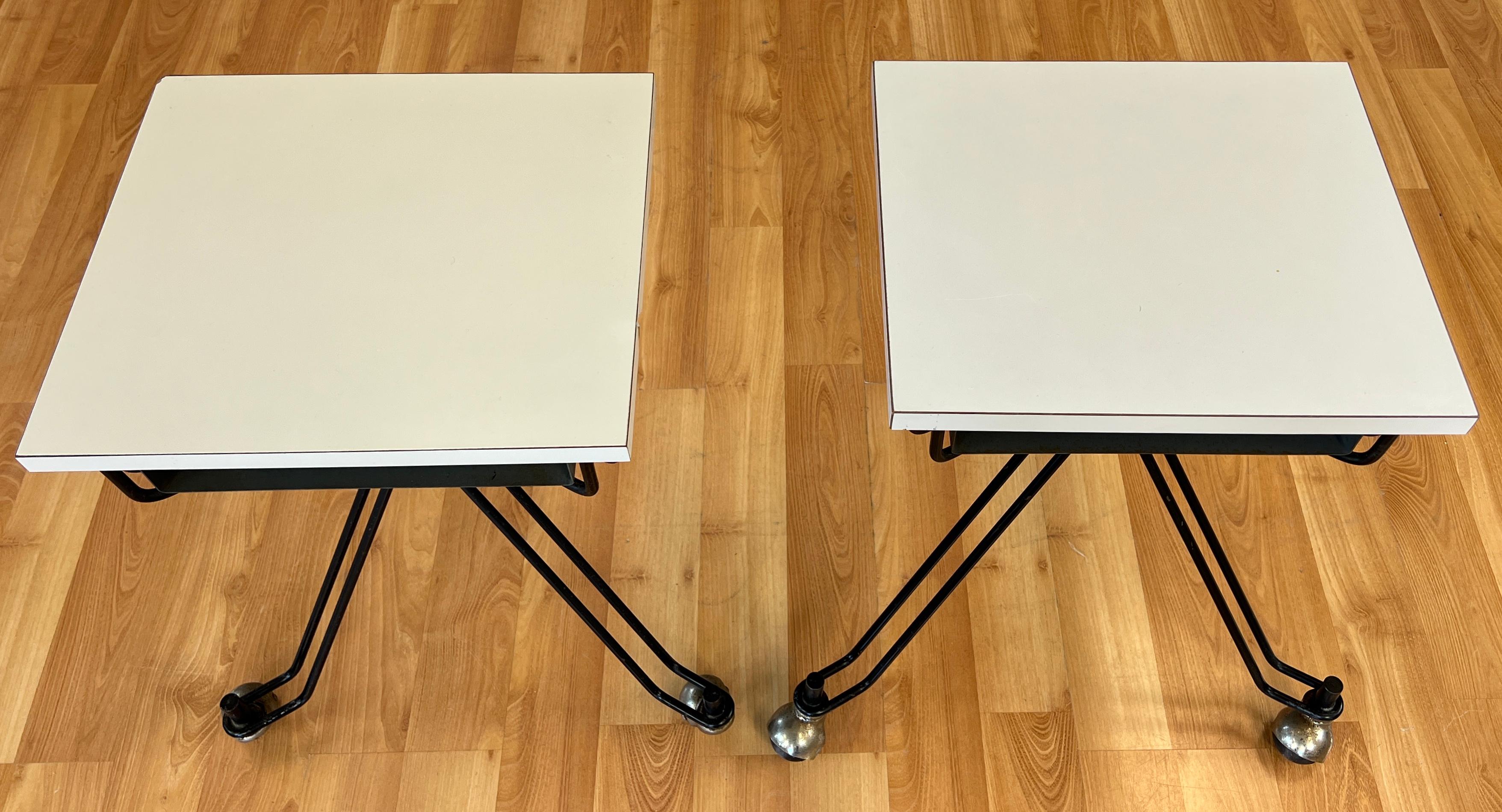 Pair Eliot Noyes Designed Telephone Tables for IBM Circa 1950s 3