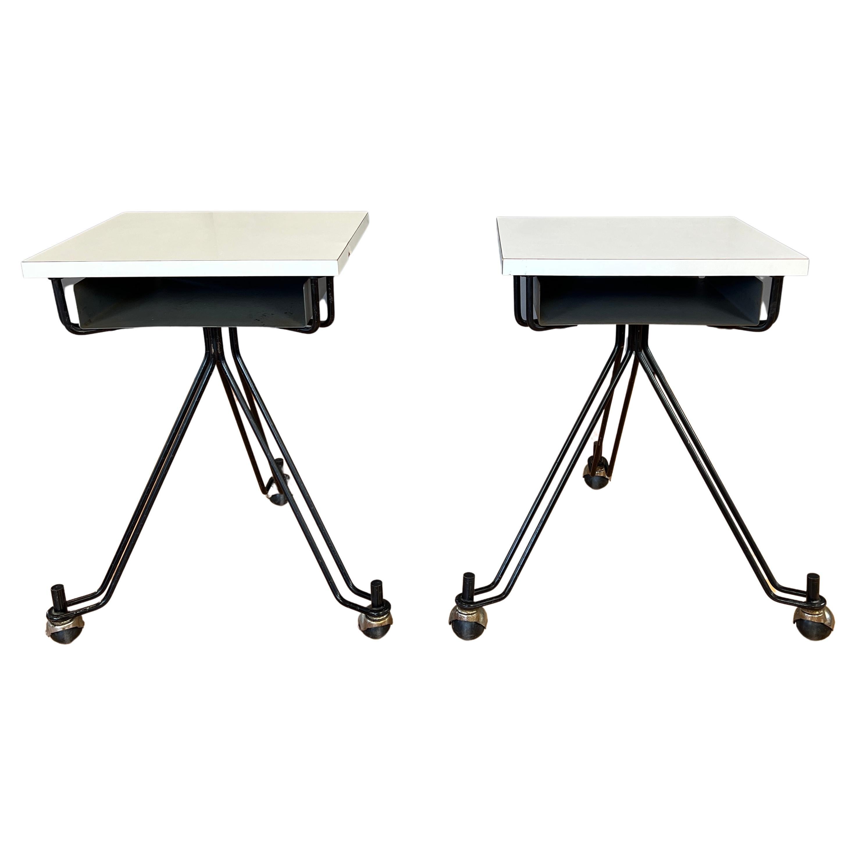 Pair Eliot Noyes Designed Telephone Tables for IBM Circa 1950s