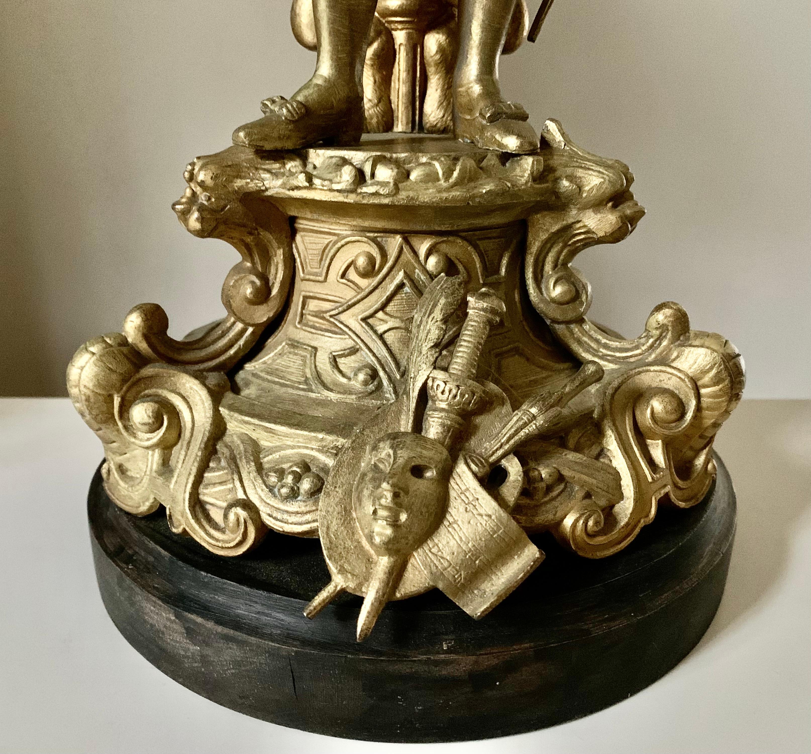 Pair Elizabethan William Shakespeare Christopher Marlowe Figural Table Lamps In Good Condition For Sale In New York, NY