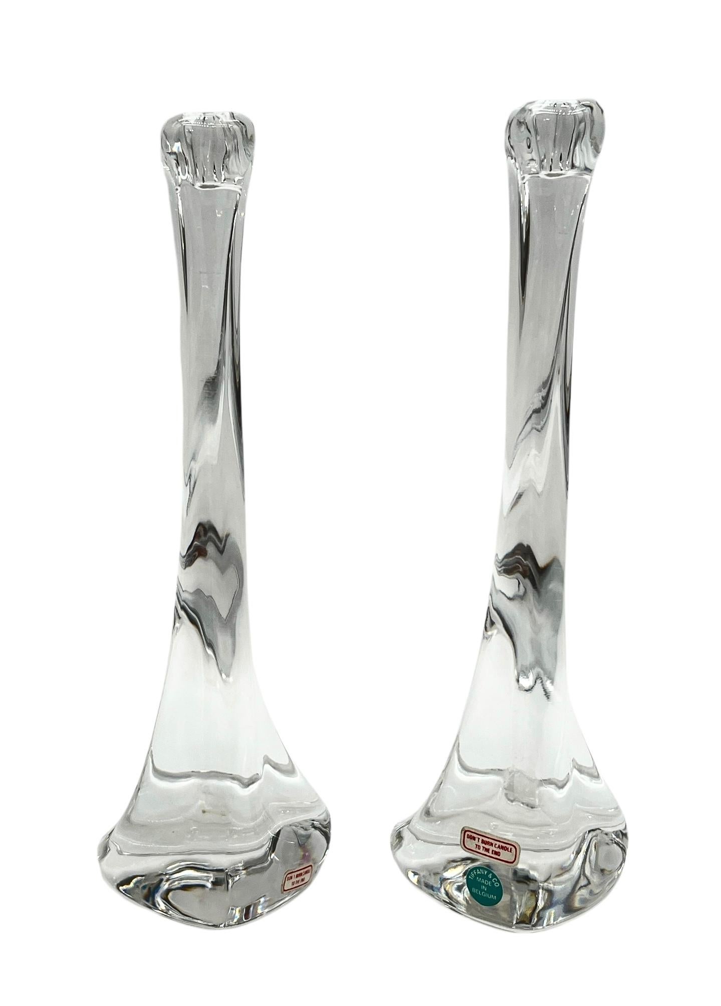 20th Century Pair Elsa Peretti for Tiffany & Co. Crystal 