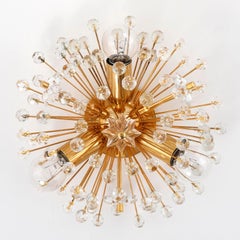 Pair of Emil Stejnar Sputnik Sconces Wall Lights, Gilt Brass Crystal Glass, 1970