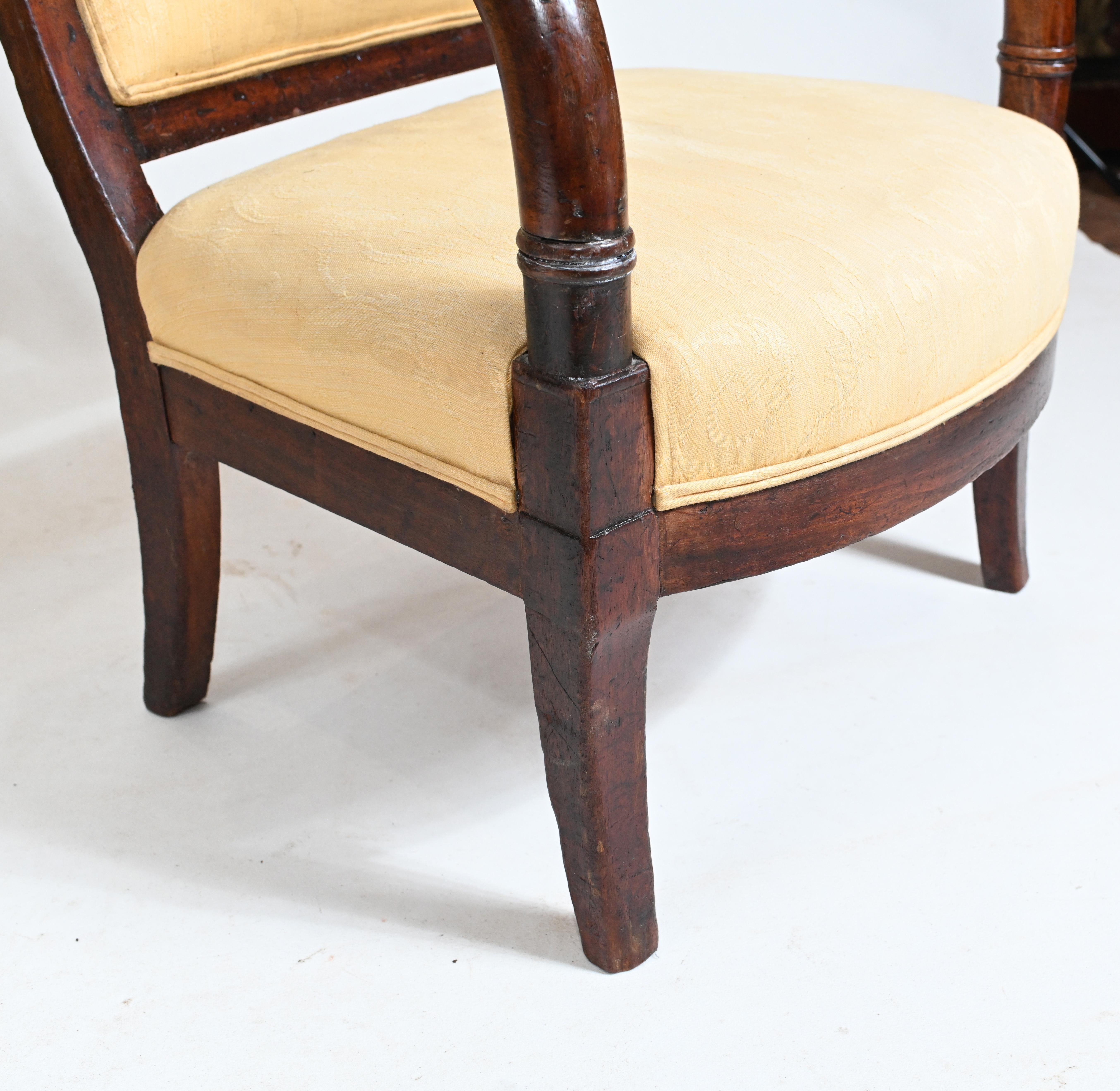 Pair Empire Arm Chairs French Fauteuil, 1880 For Sale 5