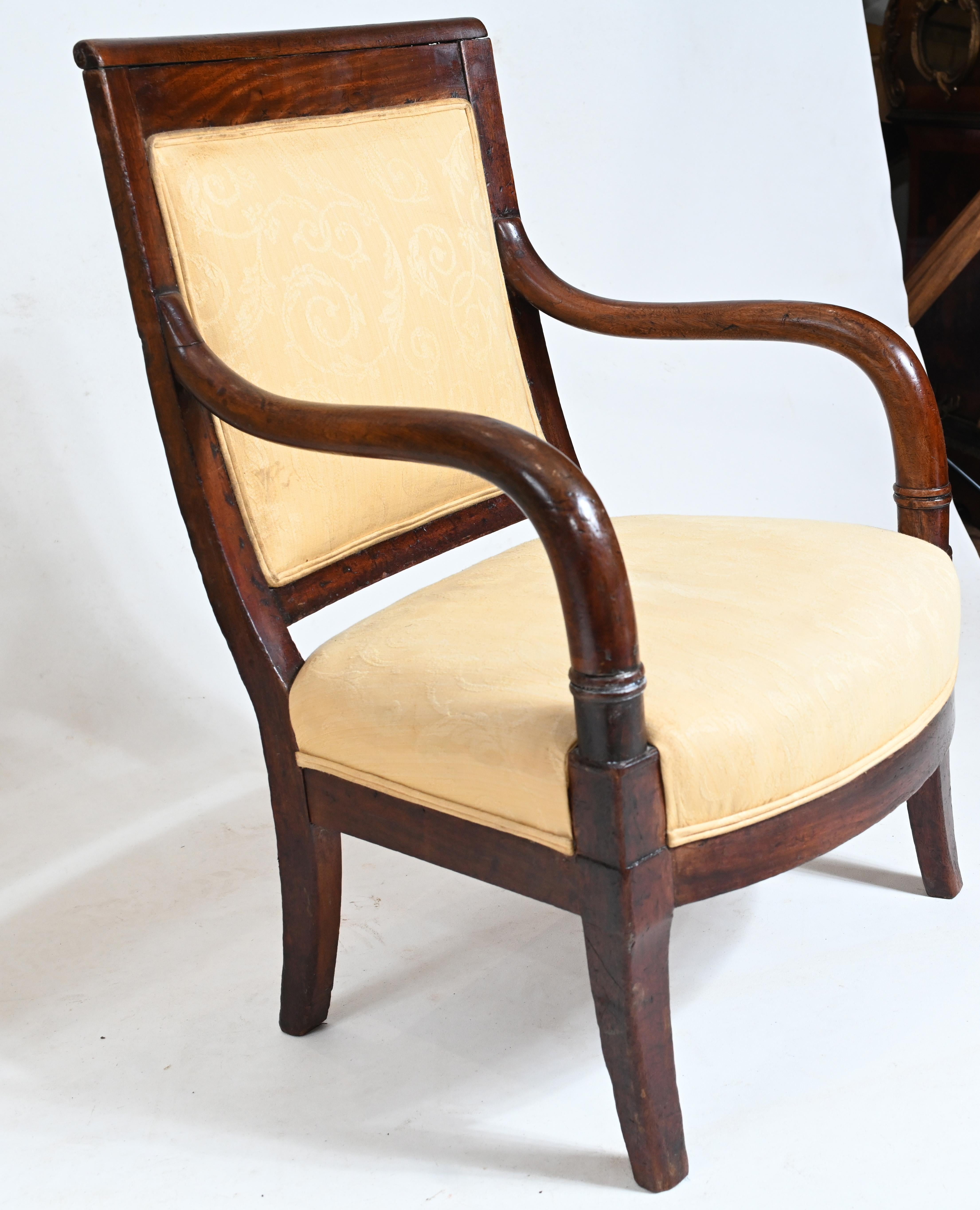 Pair Empire Arm Chairs French Fauteuil, 1880 For Sale 4