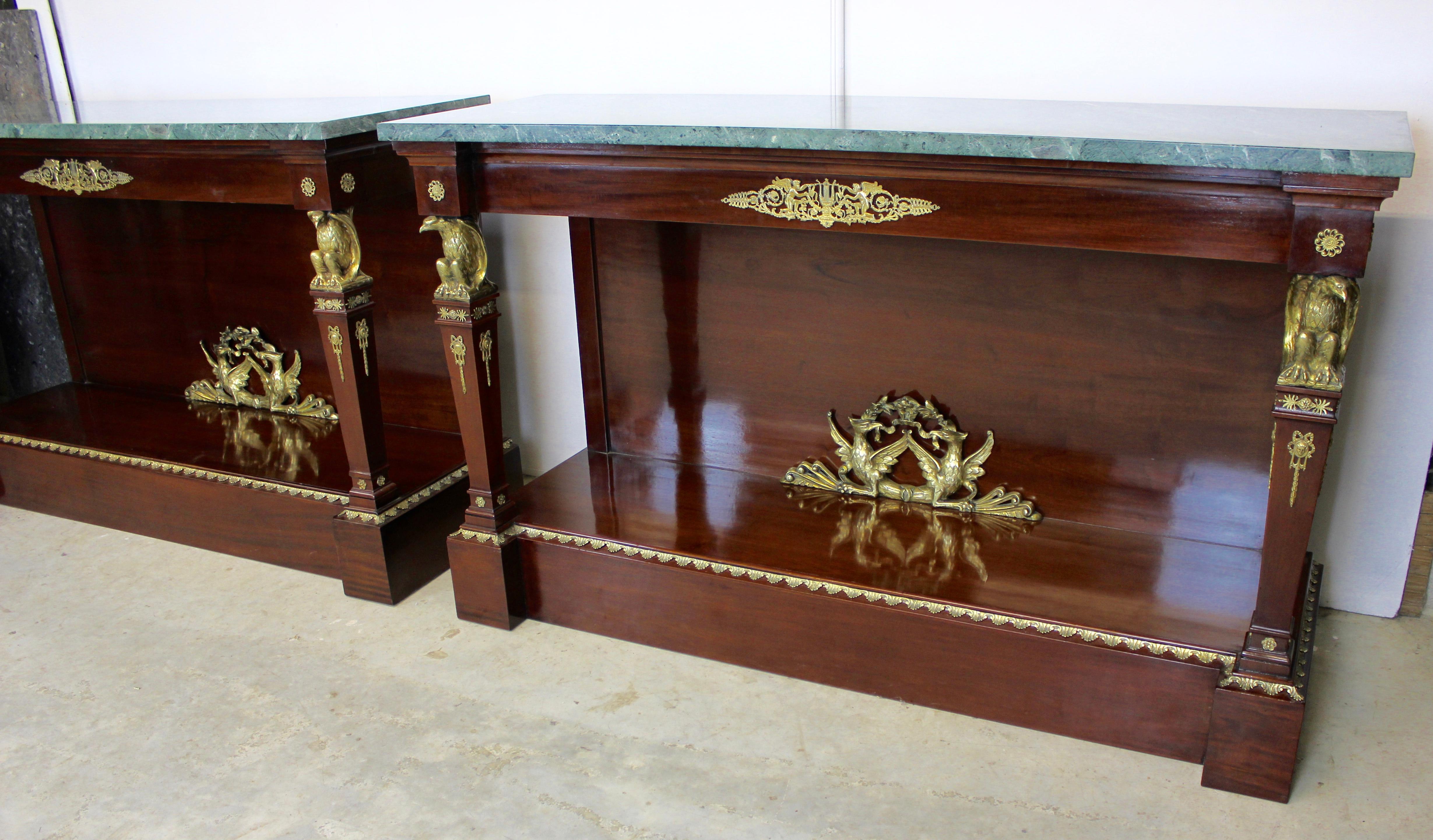 Pair of Empire Console Tables For Sale 1