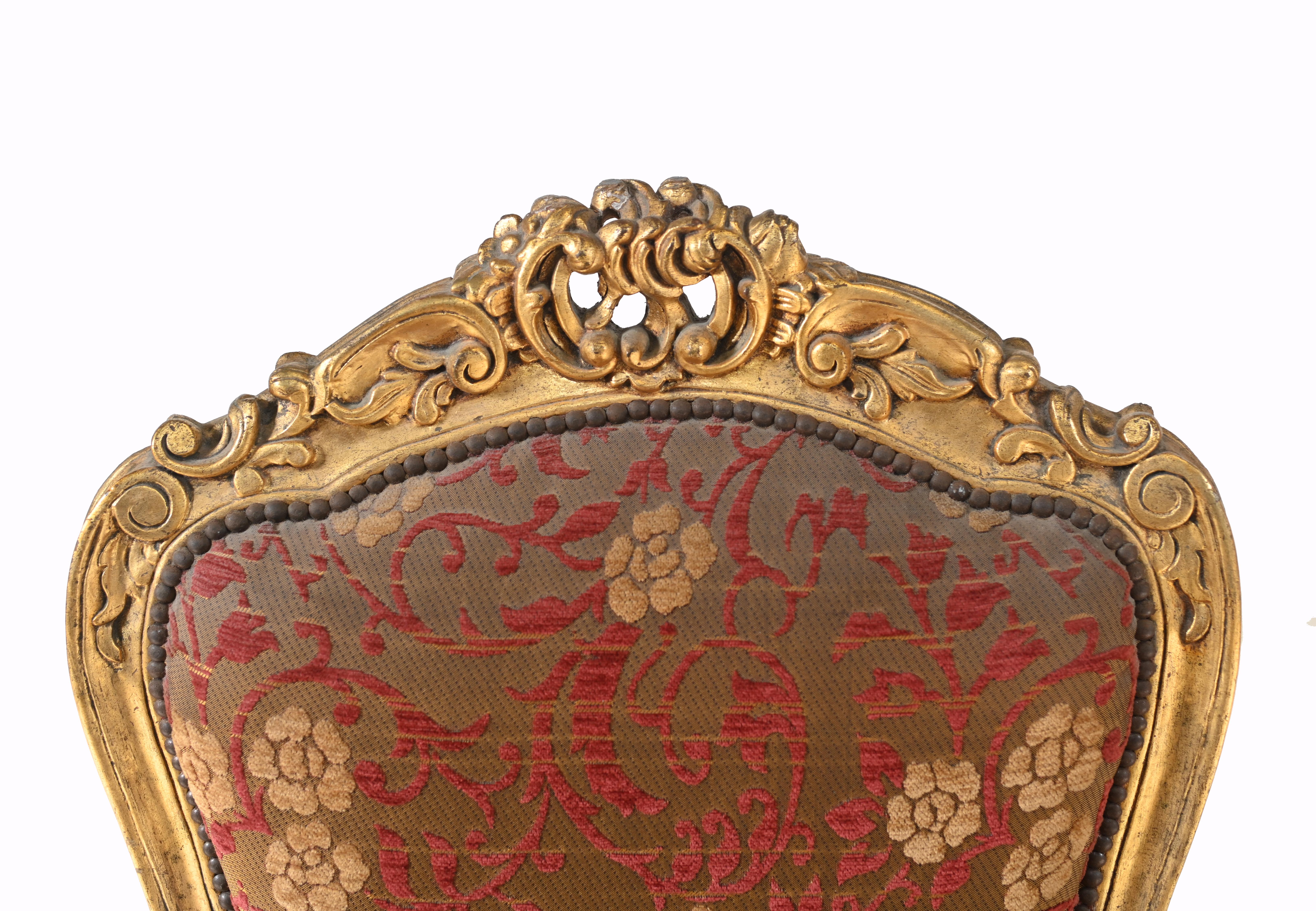 Giltwood Pair Empire Gilt Arm Chairs Fauteuil For Sale