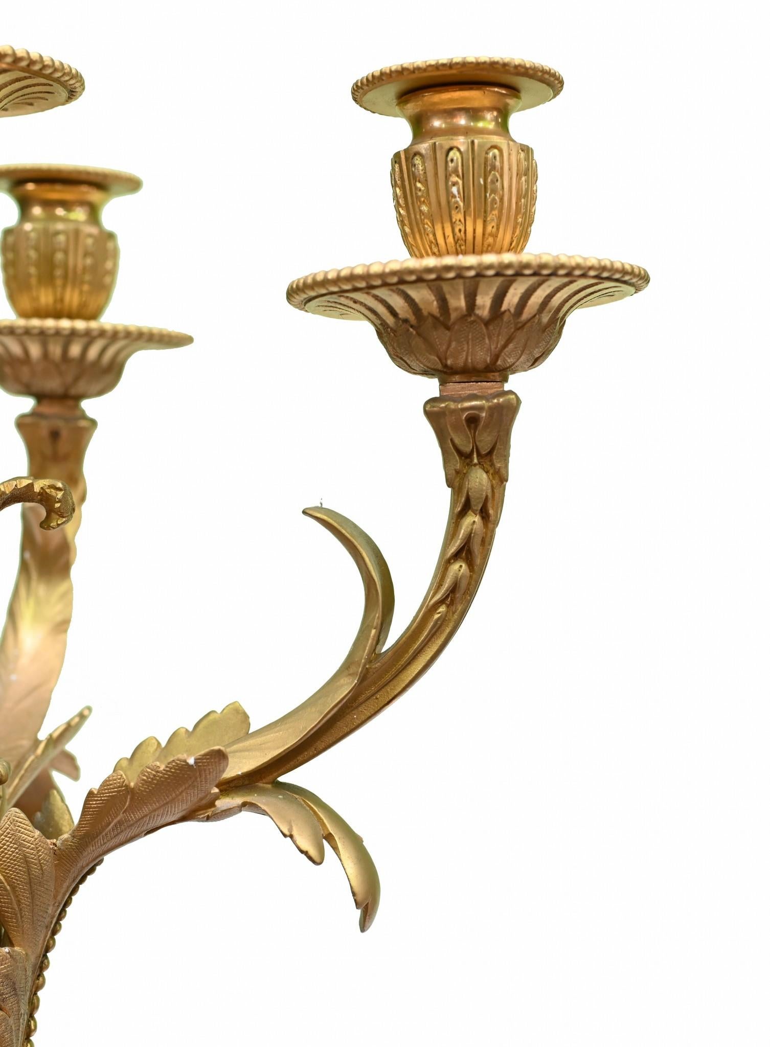 Pair Empire Gilt Candelabras Marble Urns 1870 French Antiques For Sale 10