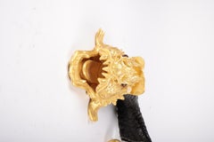 Pair Empire Gilt Candelabras Sea Serpent Bronze Dragon French Candlesticks