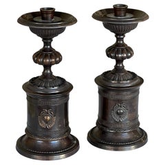 Pareja de Portavelas de Bronce Estilo Imperio