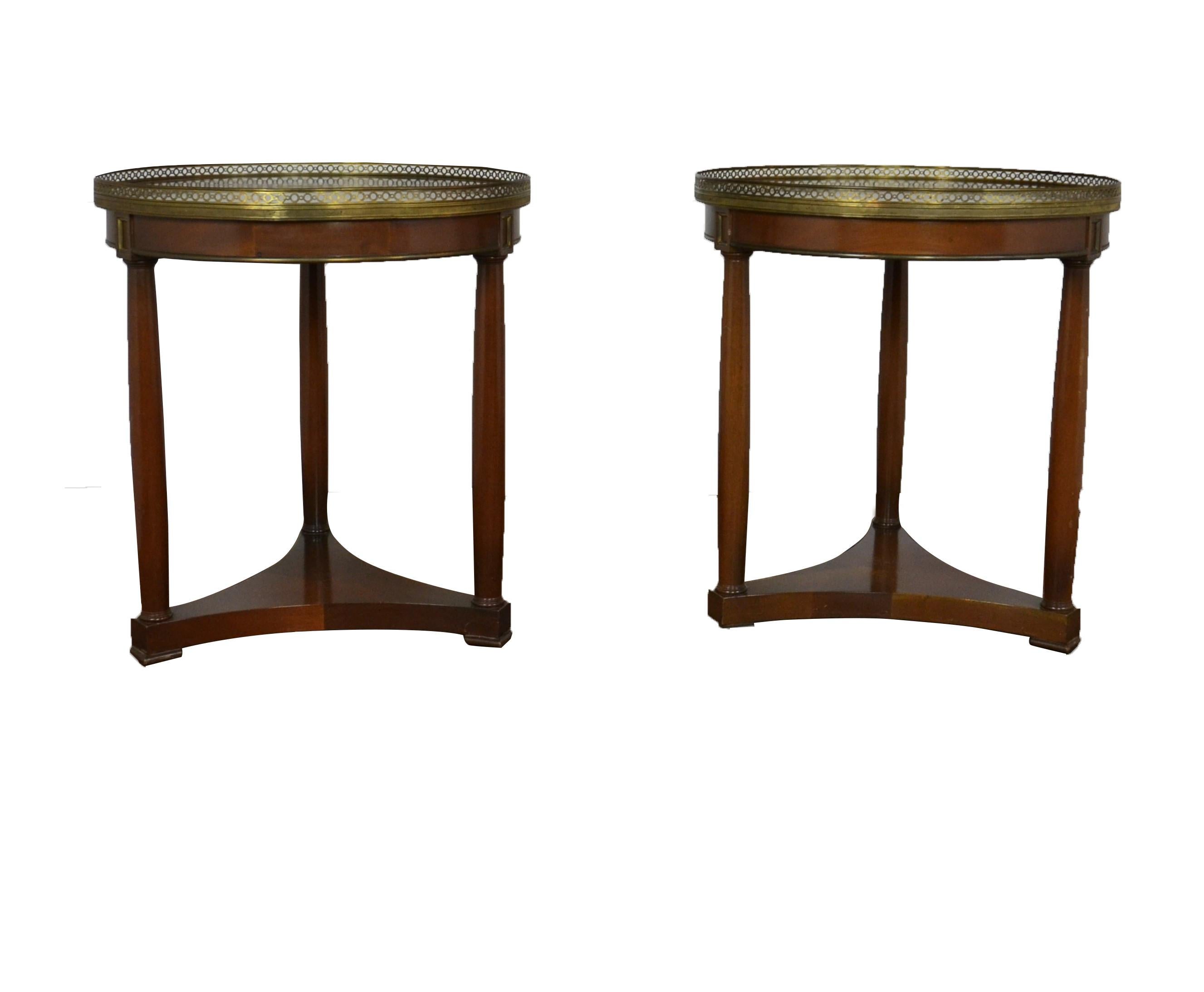 American Pair of Empire Style End or Side Tables