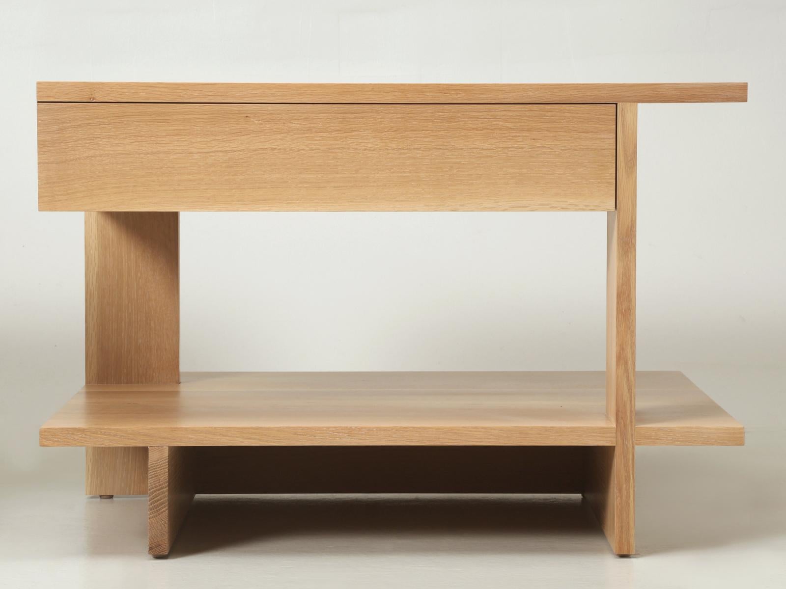 American Pair End or Side Table Rift-Cut White Oak Made to Order by Old Plank Any Size For Sale