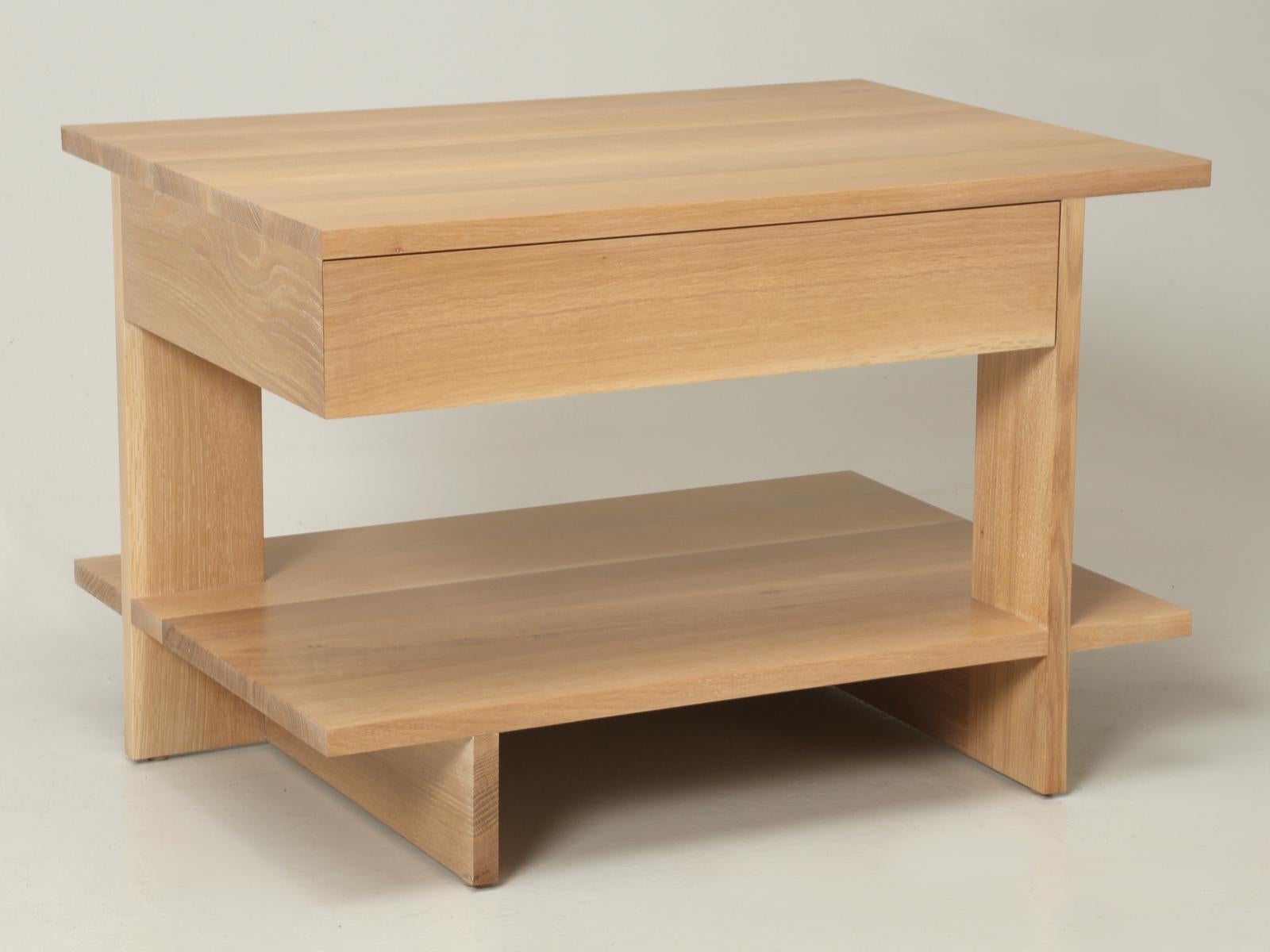 Hand-Crafted Pair End or Side Table Rift-Cut White Oak Made to Order by Old Plank Any Size For Sale