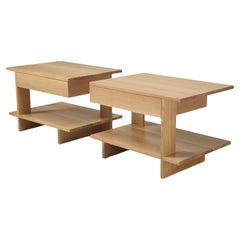 Pair End or Side Table Rift-Cut White Oak Made to Order by Old Plank Any Size