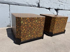 Coppia di tavolini, Tavolini, Fabrice e resina, anni '80