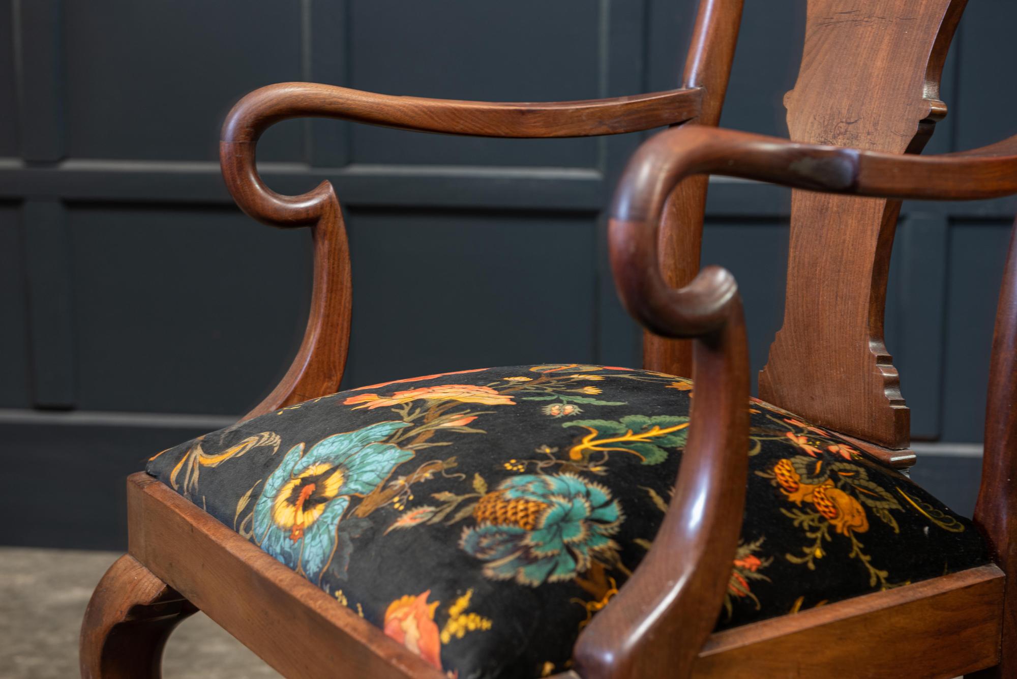 Pair of 19th century large mahogany carver elbow chairs reupholstered in 'Artemis' velvet.
Excellent size and form

circa 1880.

Measures: W 60 x D 59 x H 108cm
Seat height 50cm.