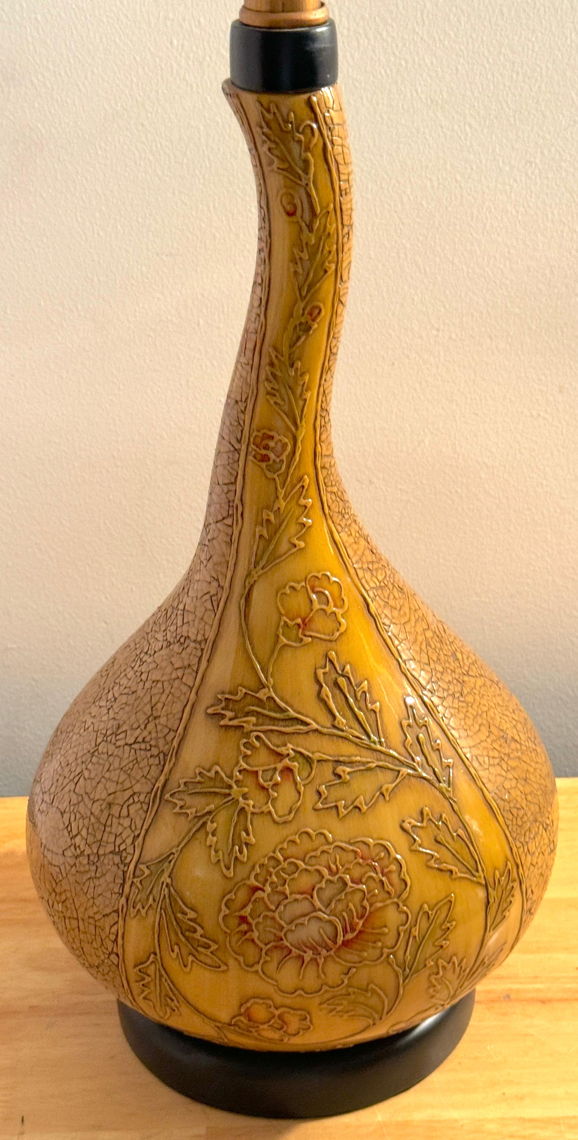 Pareja de jarrones de calabaza ingleses del Aesthetic Movement, atribuidos ahora como lámparas  Doulton siglo XIX en venta