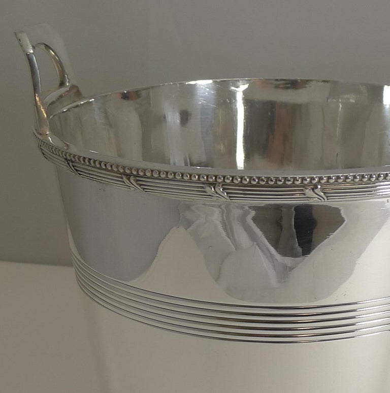 English Art Deco Silver Plated Wine / Champagne Coolers by Lee and Wigfull, Pair 8