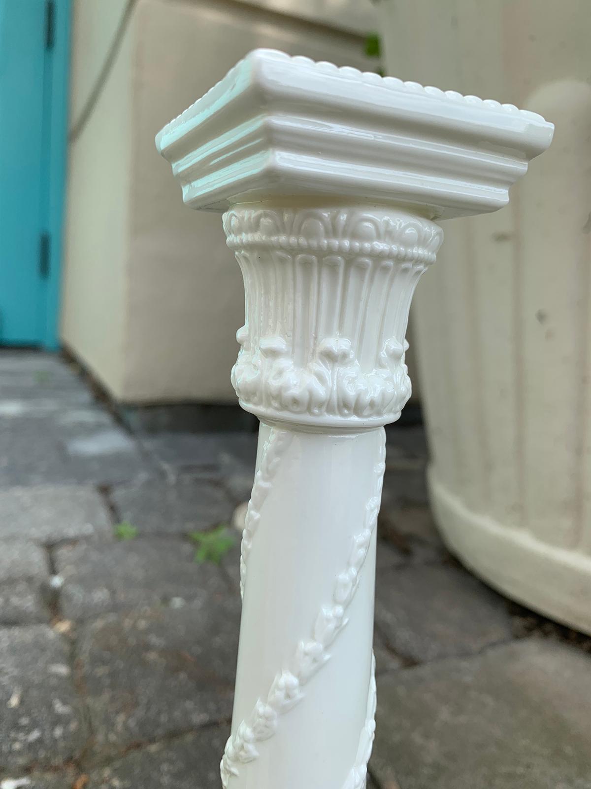 Pair of English Bone China Candlesticks by Royal Worcester, Marked, circa 1885 In Good Condition In Atlanta, GA