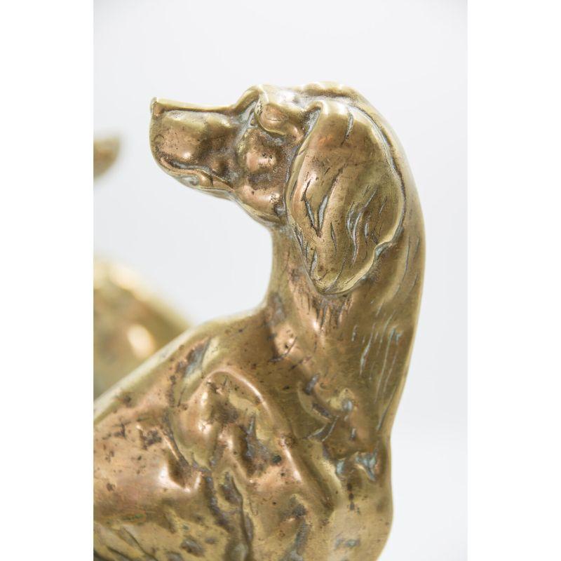 Cast Pair English Brass Fireside Whippet Dogs Sculptures Doorstops Bookends, c. 1880 For Sale