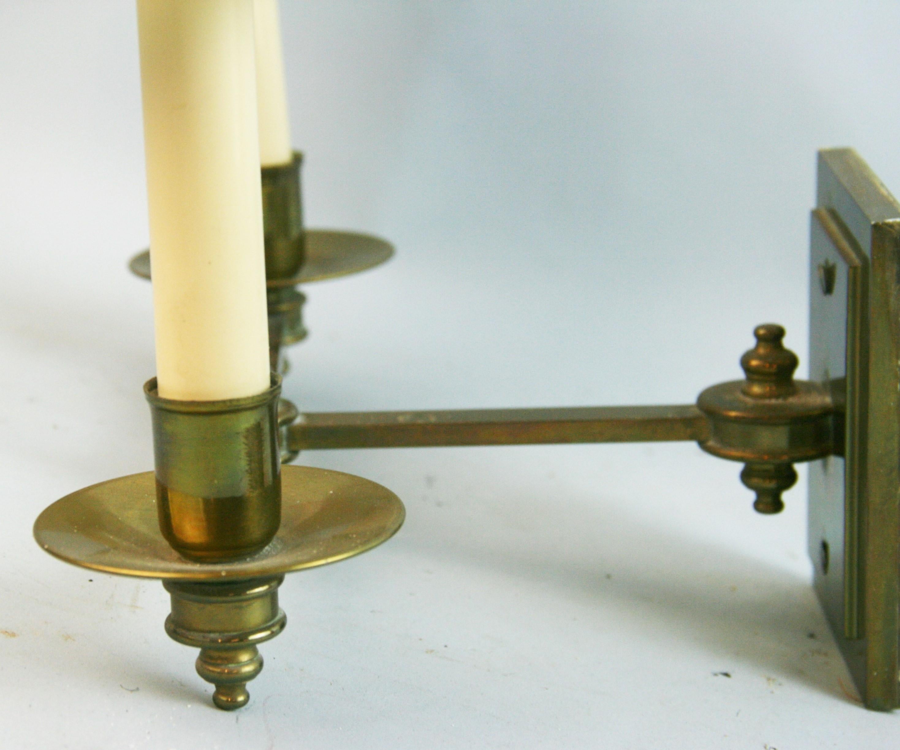 Pair English Brass Sconces For Sale 7