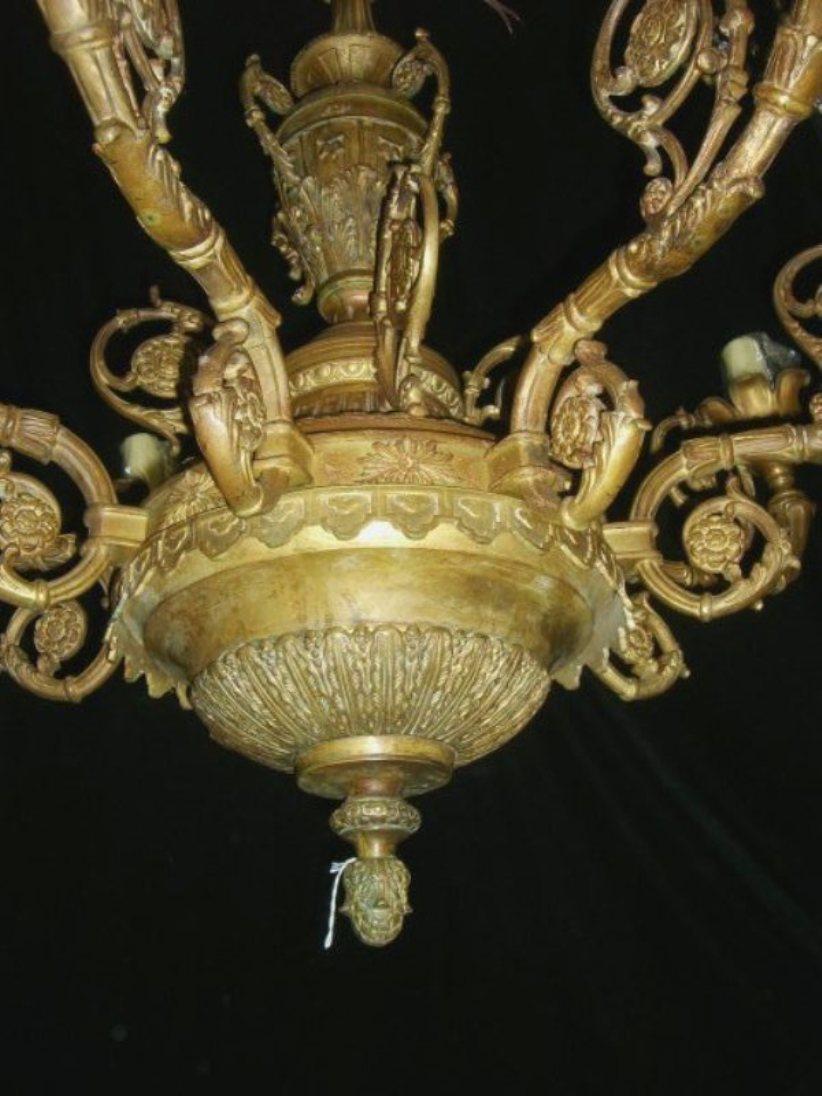 Pair of English Bronze Chandeliers For Sale 10