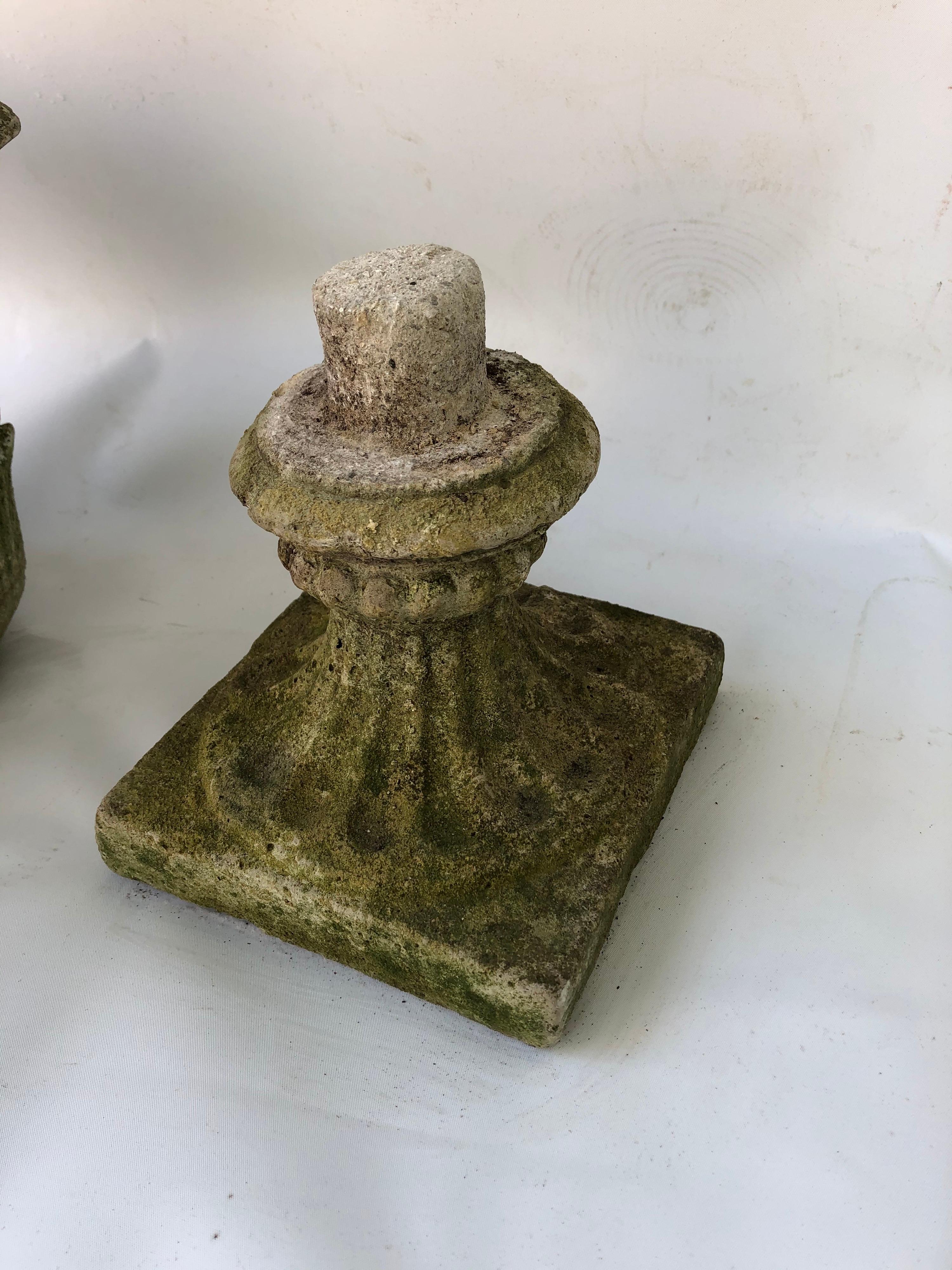Pair of Cast Stone English Garden Urns 5