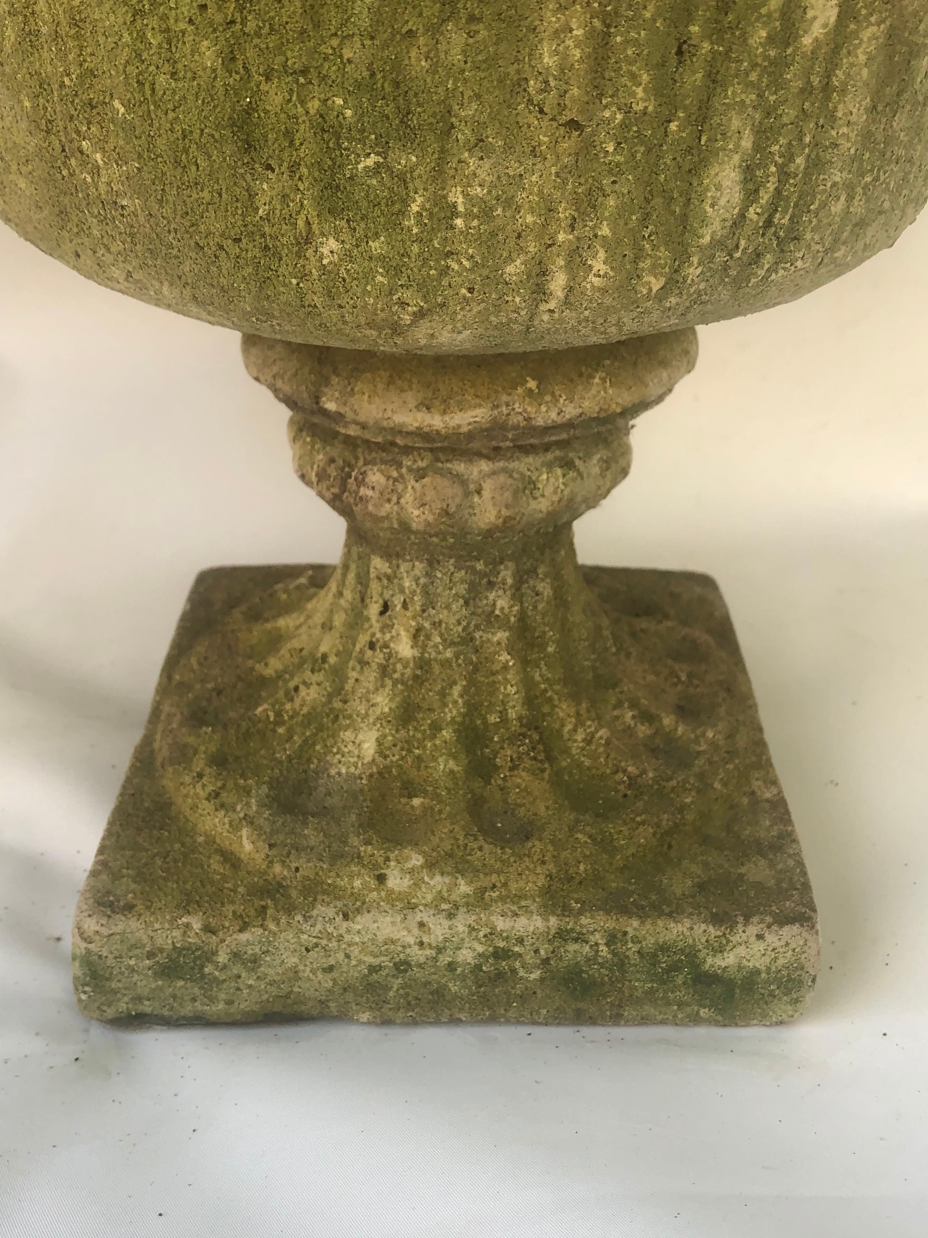 Pair of Cast Stone English Garden Urns 2