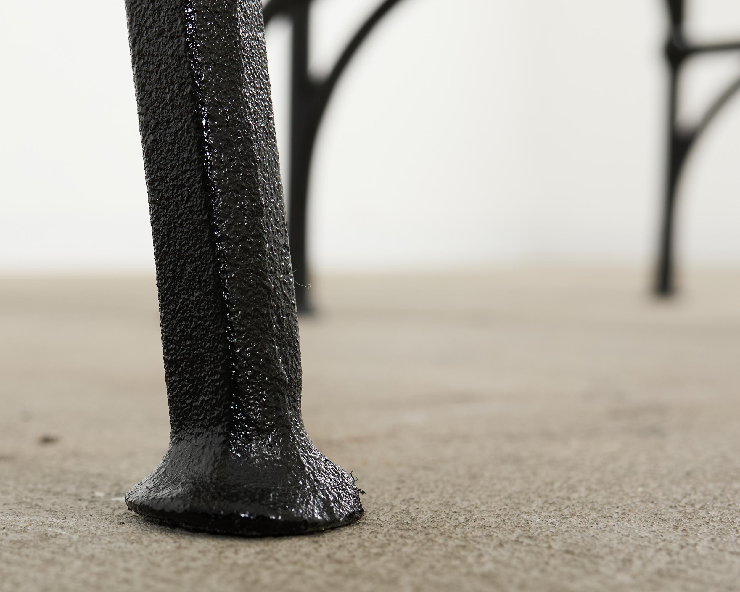 Pair of English Coalbrookdale Style Gothic Garden Armchairs For Sale 8