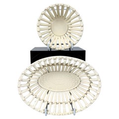 Pareja de pequeñas cestas perforadas de cremería inglesa Principios del siglo XIX