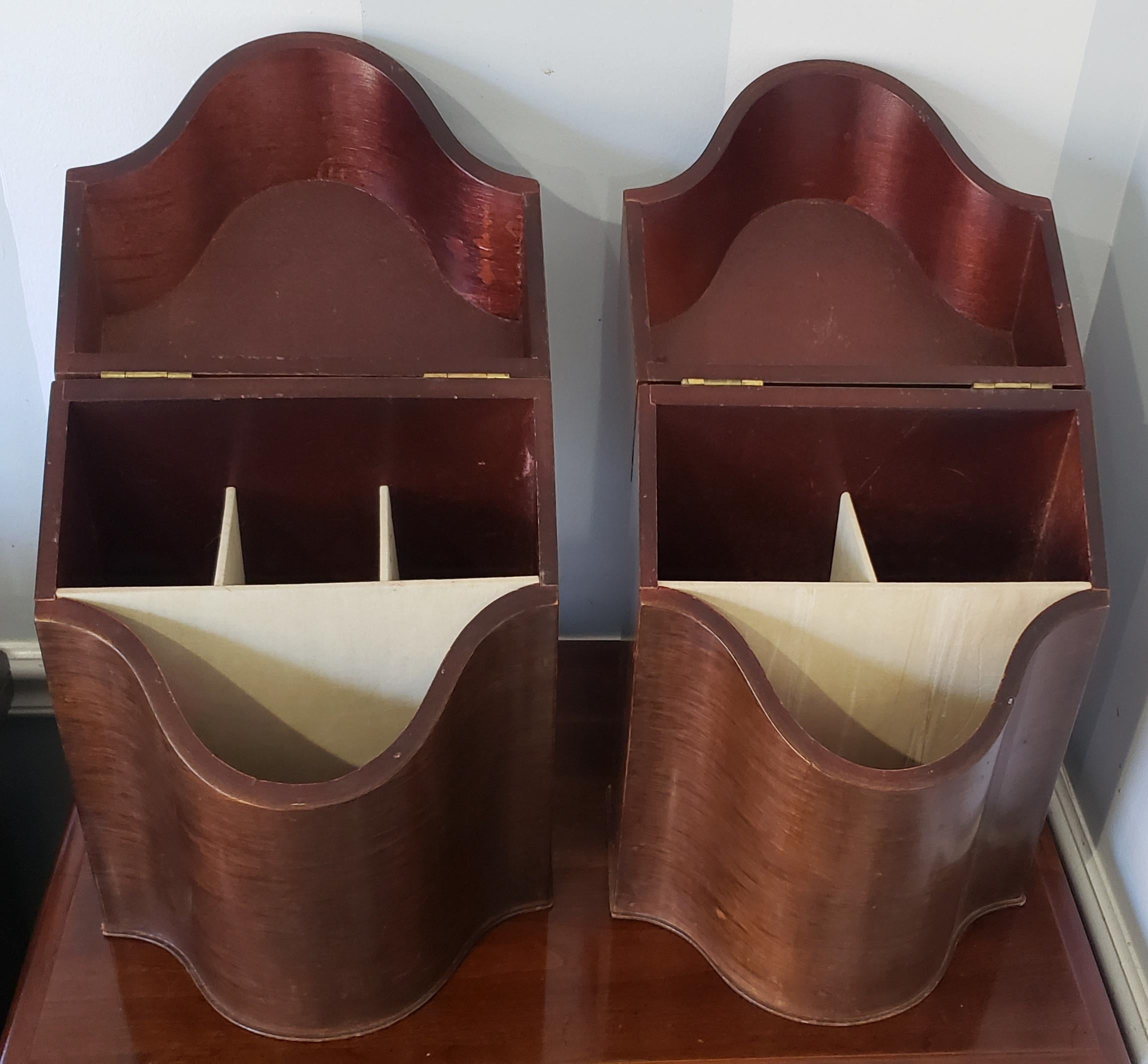 Pair English George III Mahogany Cutlery or Knife Boxes For Sale 2