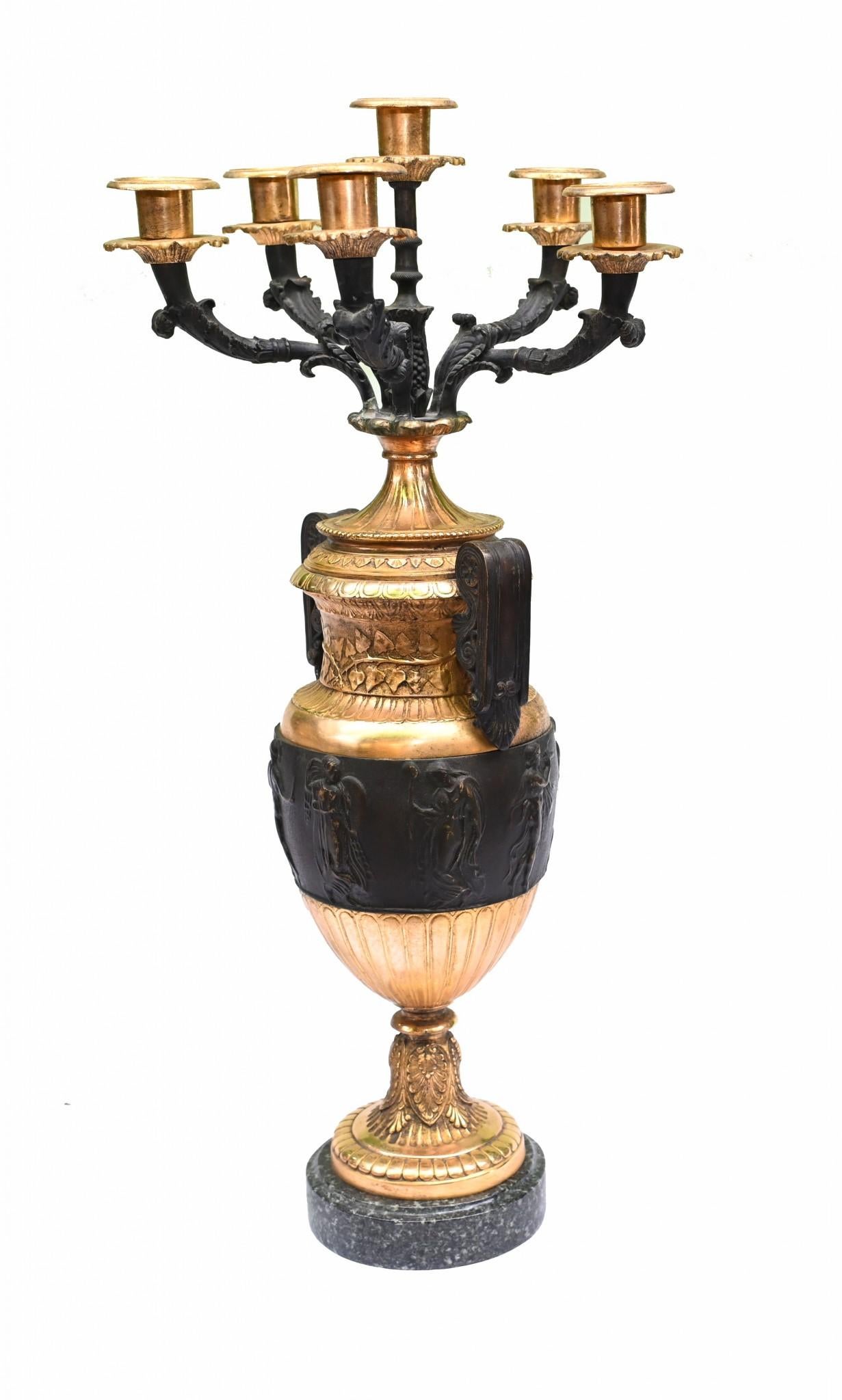 Paar englische vergoldete und bronzefarbene Kandelaber, Thomas Hope 1880 im Angebot 9