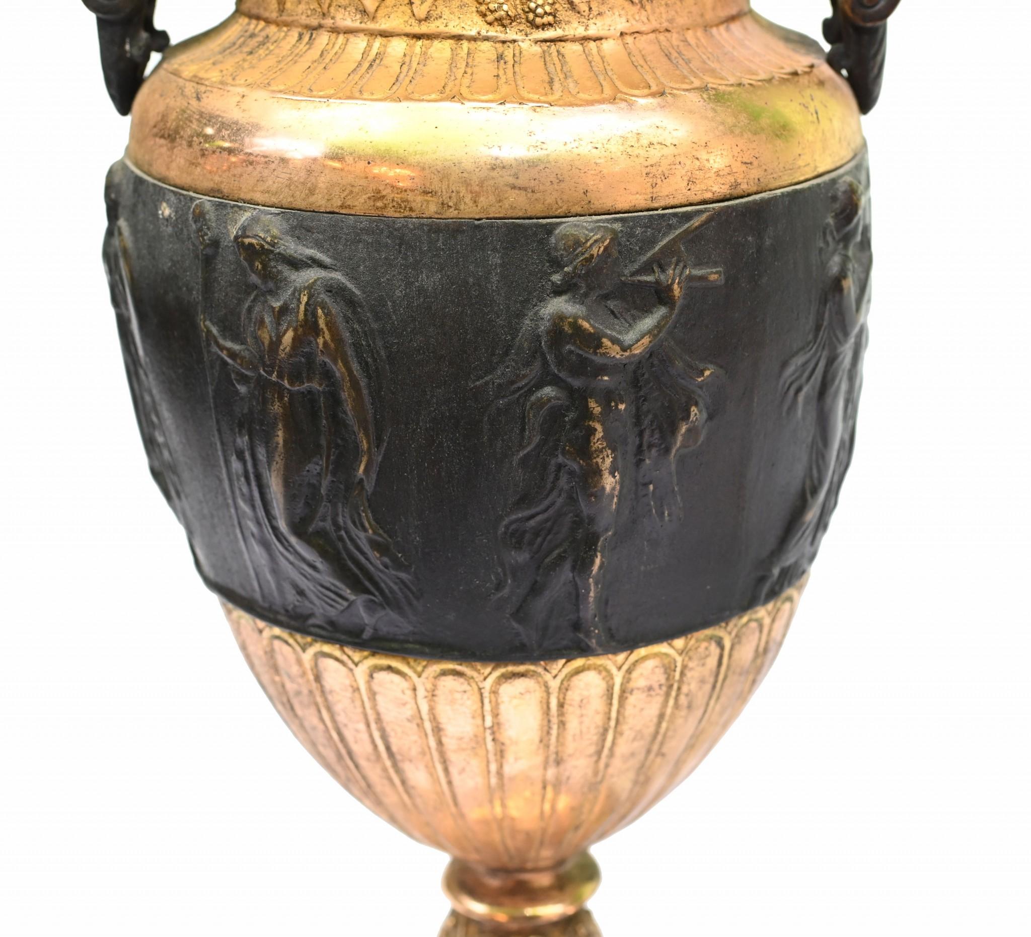 Paire de candélabres anglais en bronze et doré Thomas Hope 1880 Bon état - En vente à Potters Bar, GB