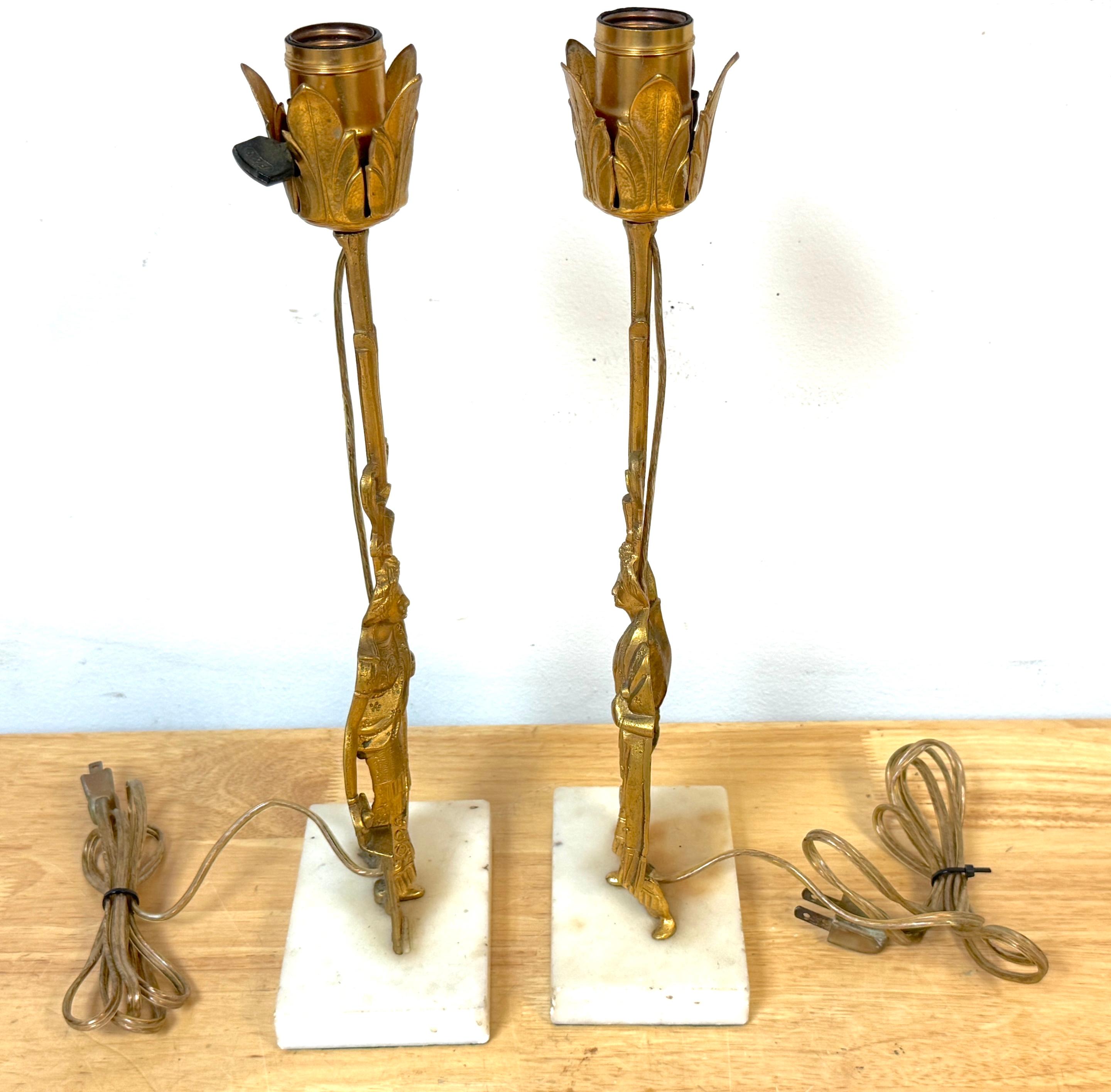 Metal Pair English Ormolu Lamps of Tipu Sultan in Anglo-Indian, Circa 1860s For Sale