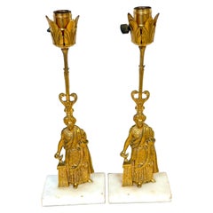 Pair English Ormolu Lamps of Tipu Sultan in Anglo-Indian, Circa 1860s