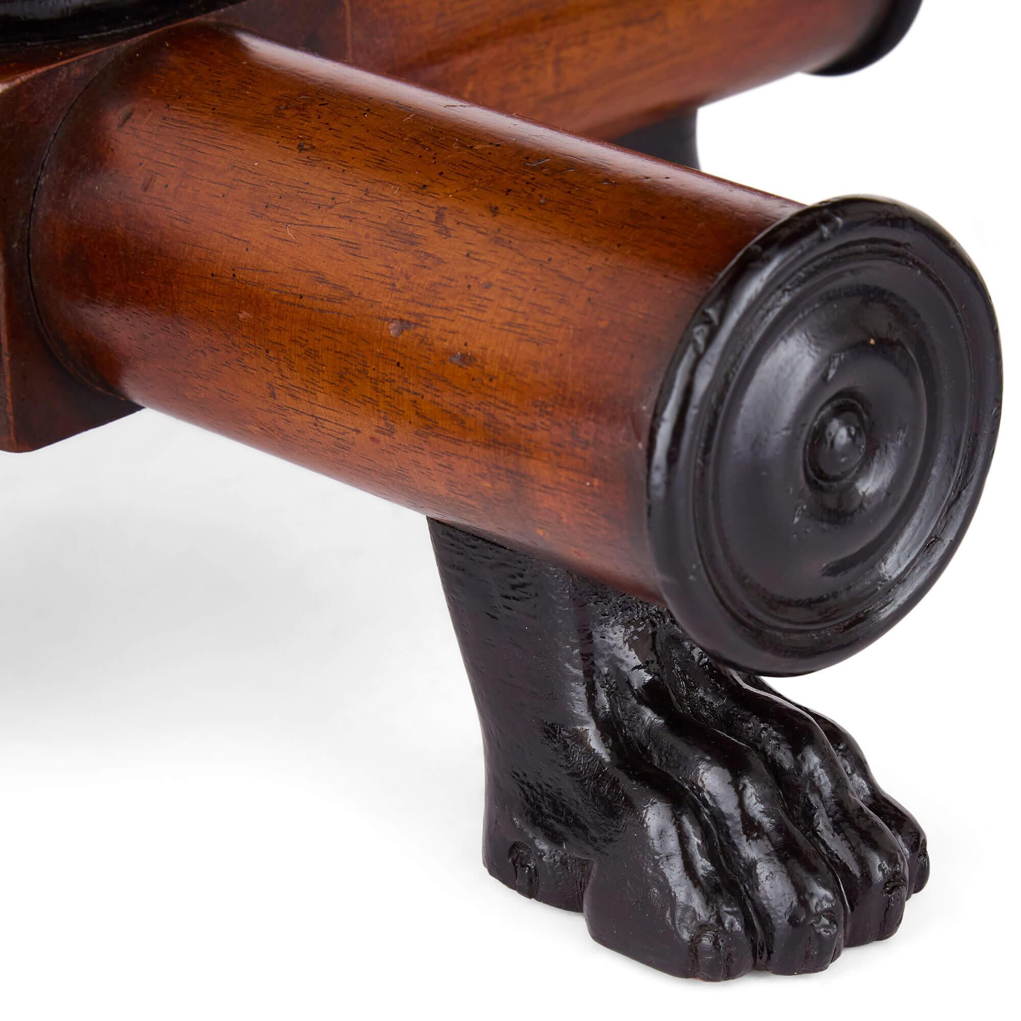 Pierre Pair English Pietra Dura Brown Wood Marine Sea Shells Side Tables en vente