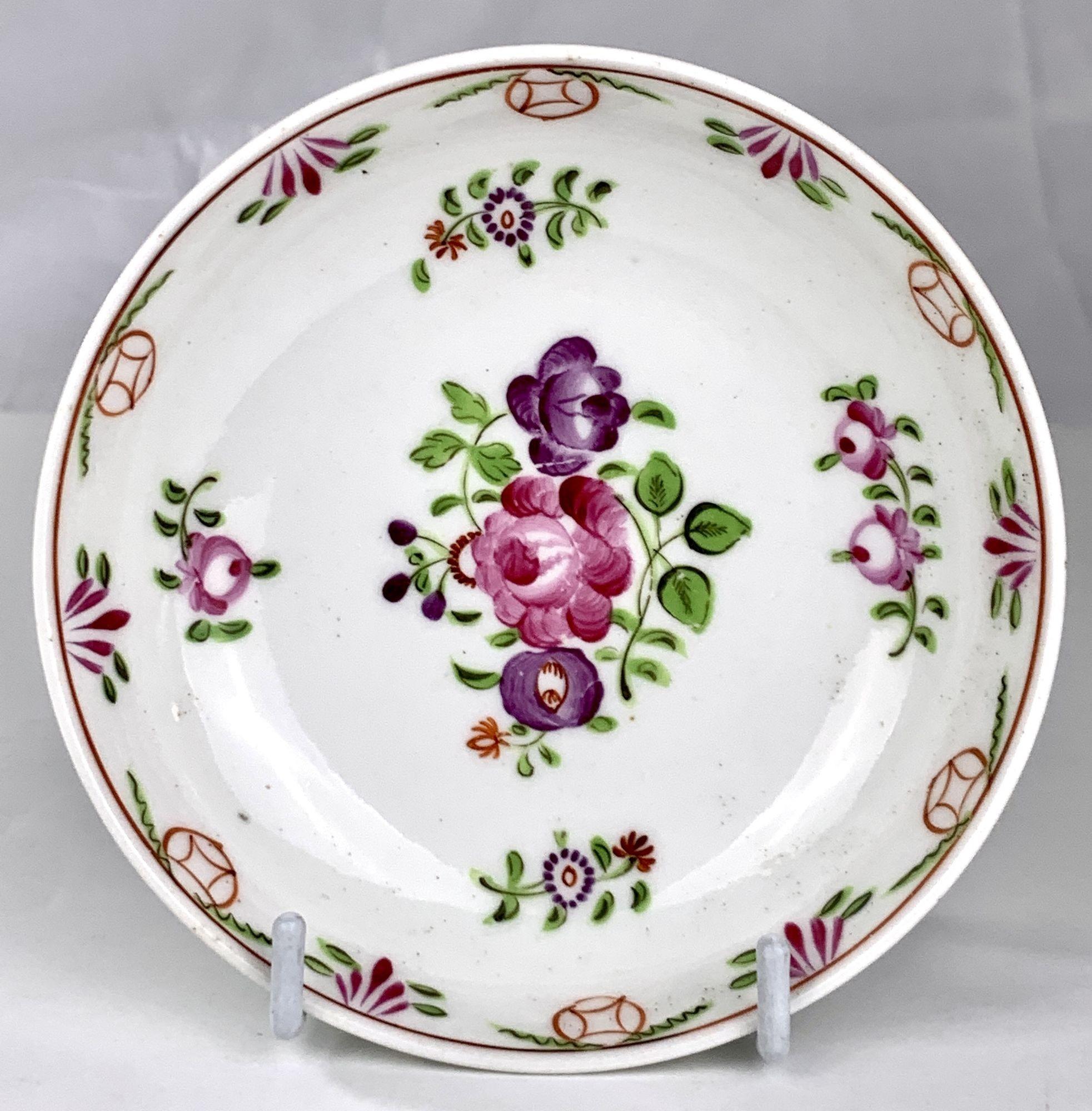 Pair English Porcelain Saucers Made Circa 1810 2