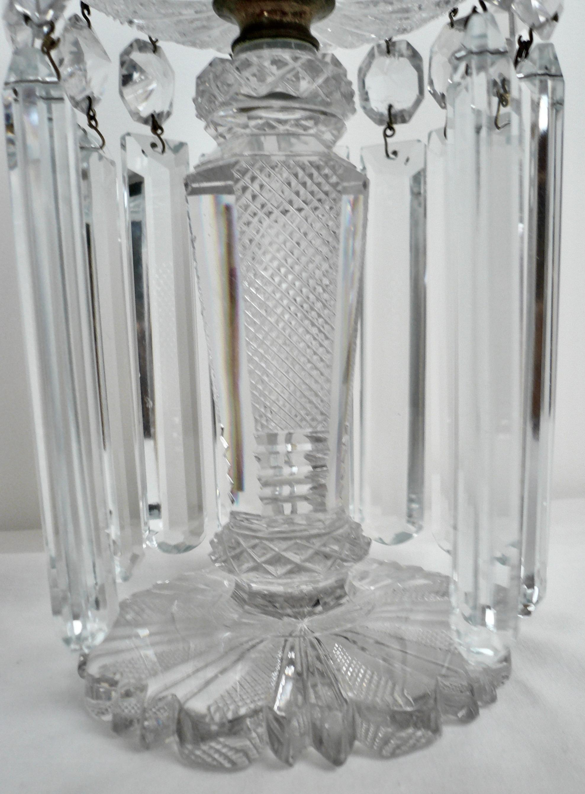 Pair English Regency Cut Crystal Candlesticks For Sale 6