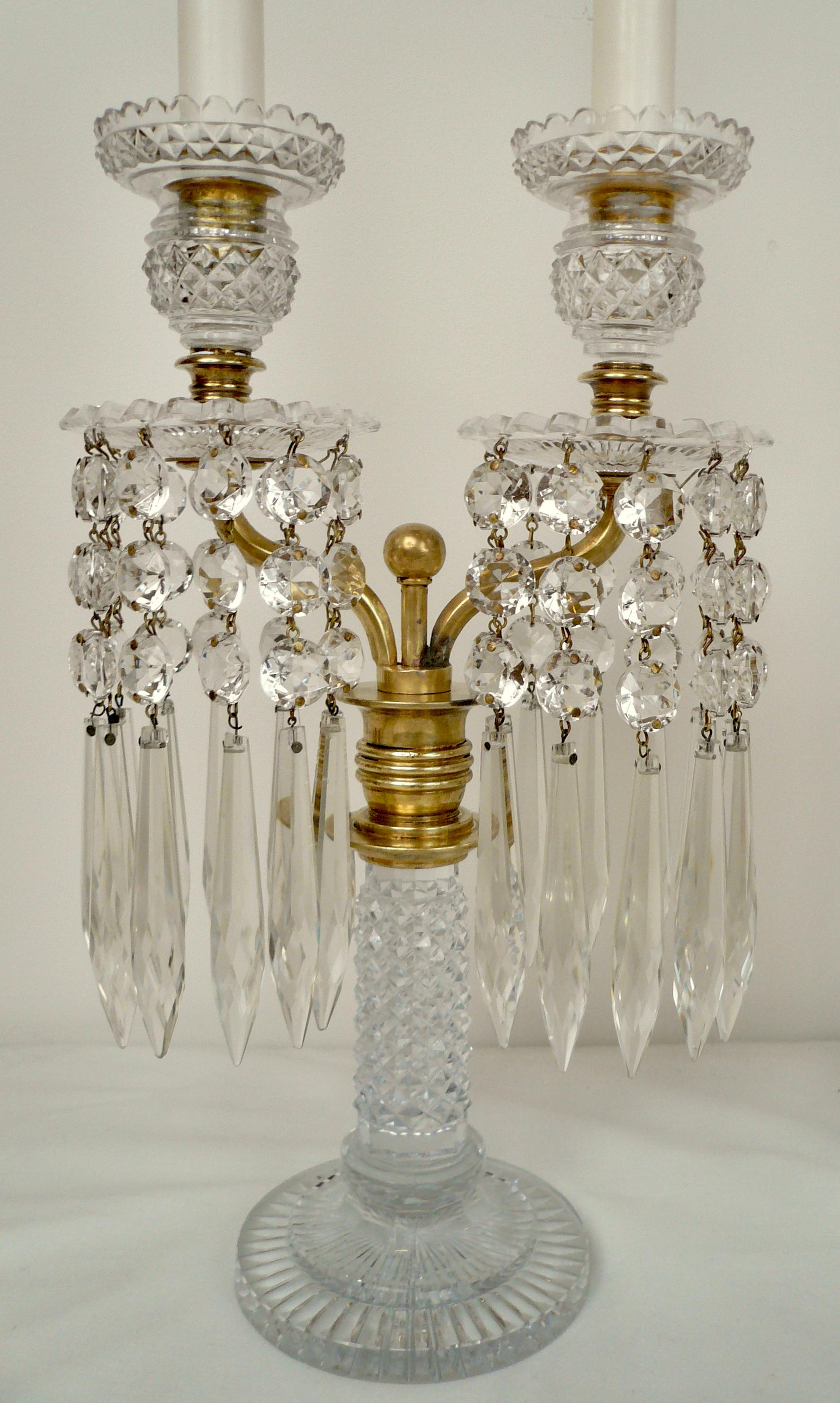 antique glass candelabra