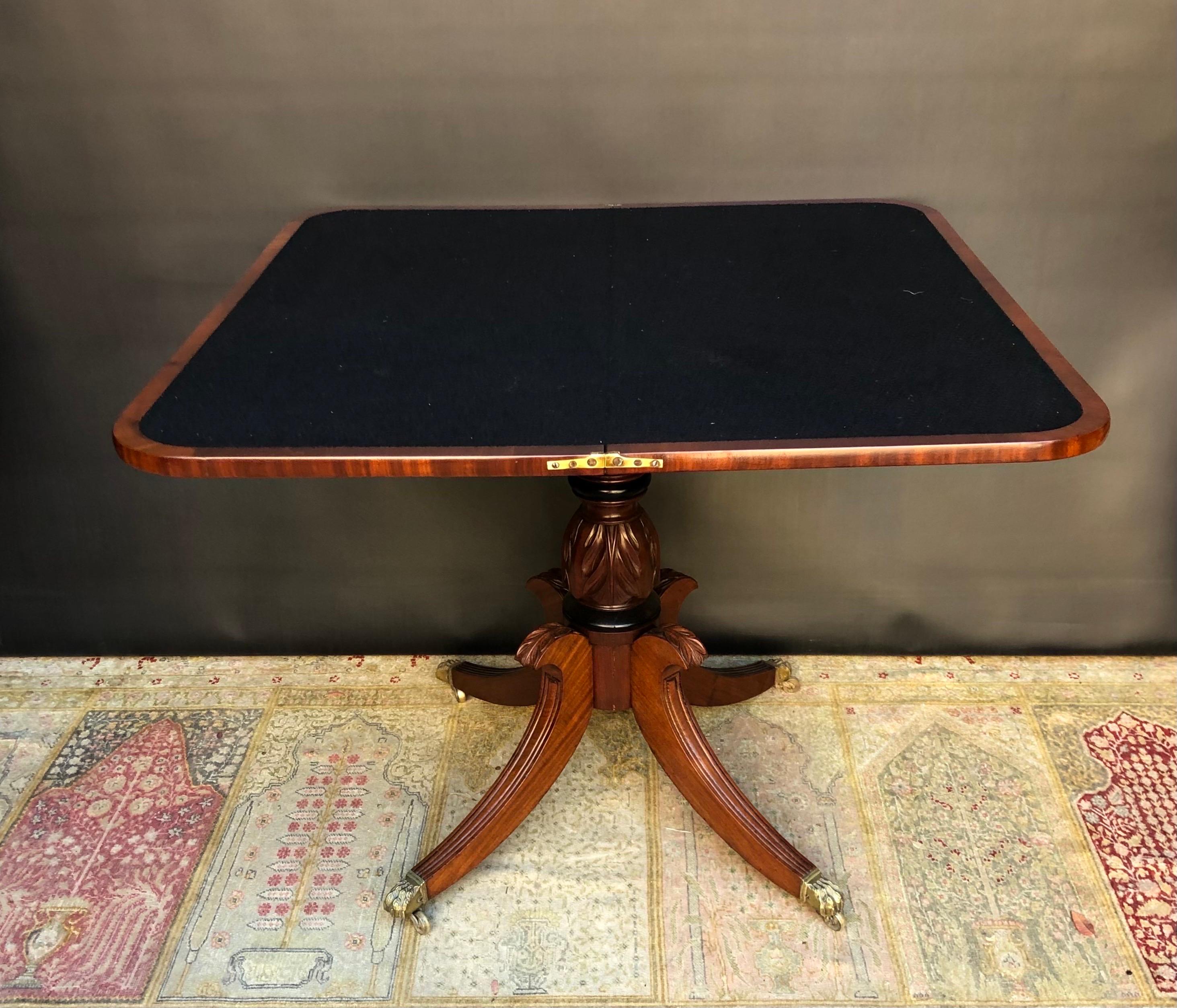 Pareja de Mesas de Cartas / Mesa de Té Inglesas de Caoba de la Regencia, Siglo XIX 1