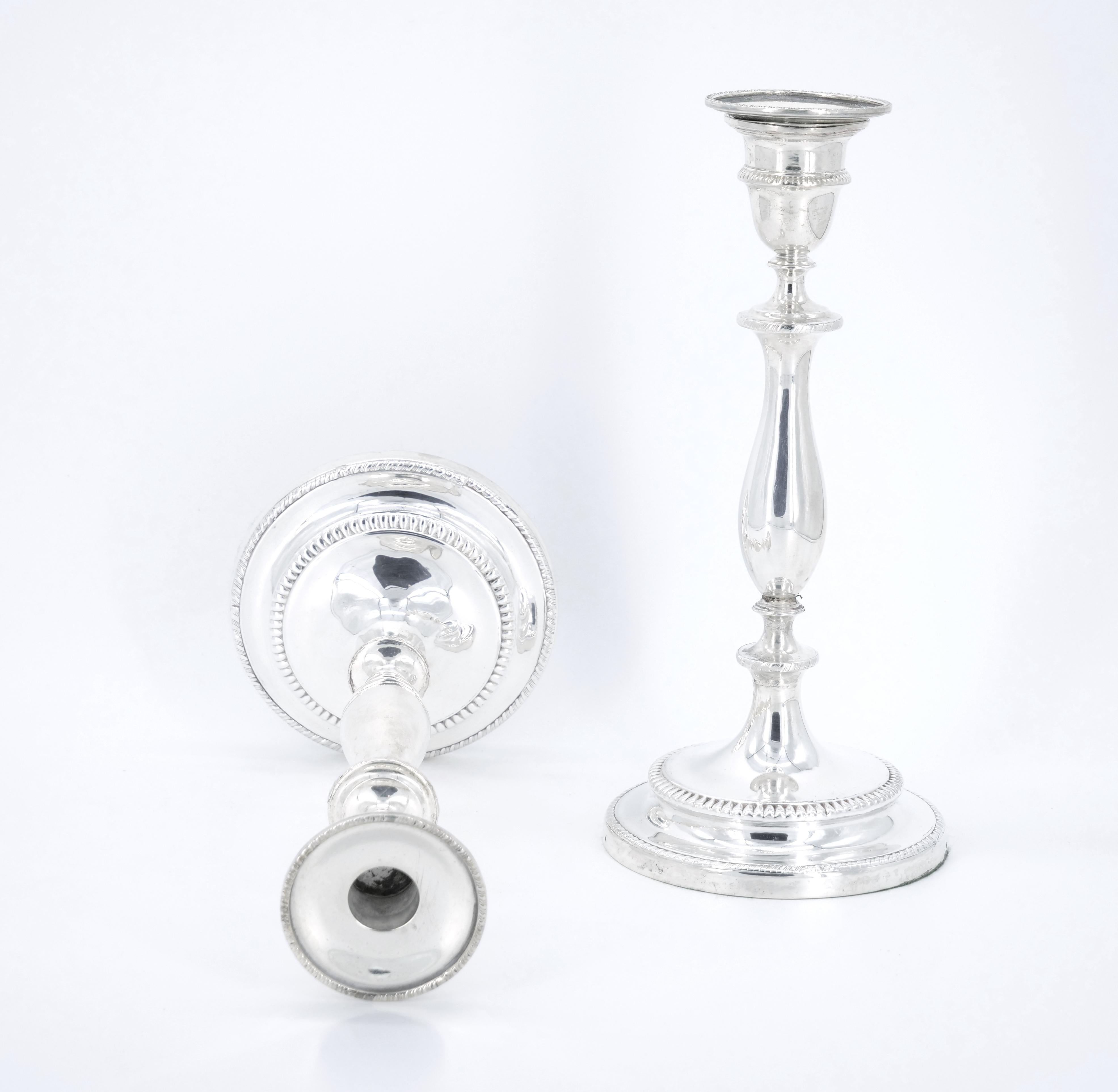 Pair English Regency Period Sheffield Plate Candlesticks circa 1800s For Sale 5