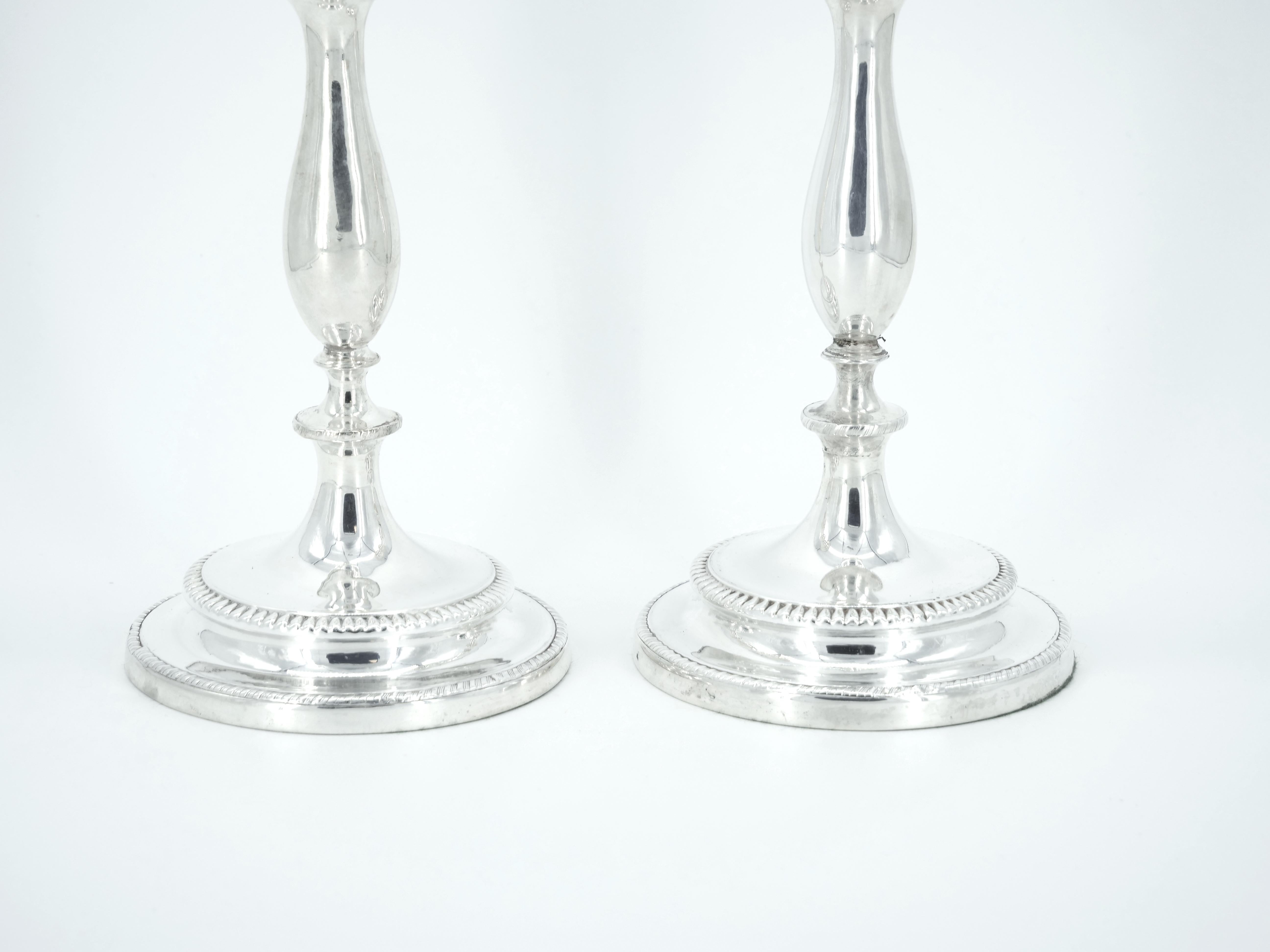 Pair English Regency Period Sheffield Plate Candlesticks circa 1800s For Sale 3