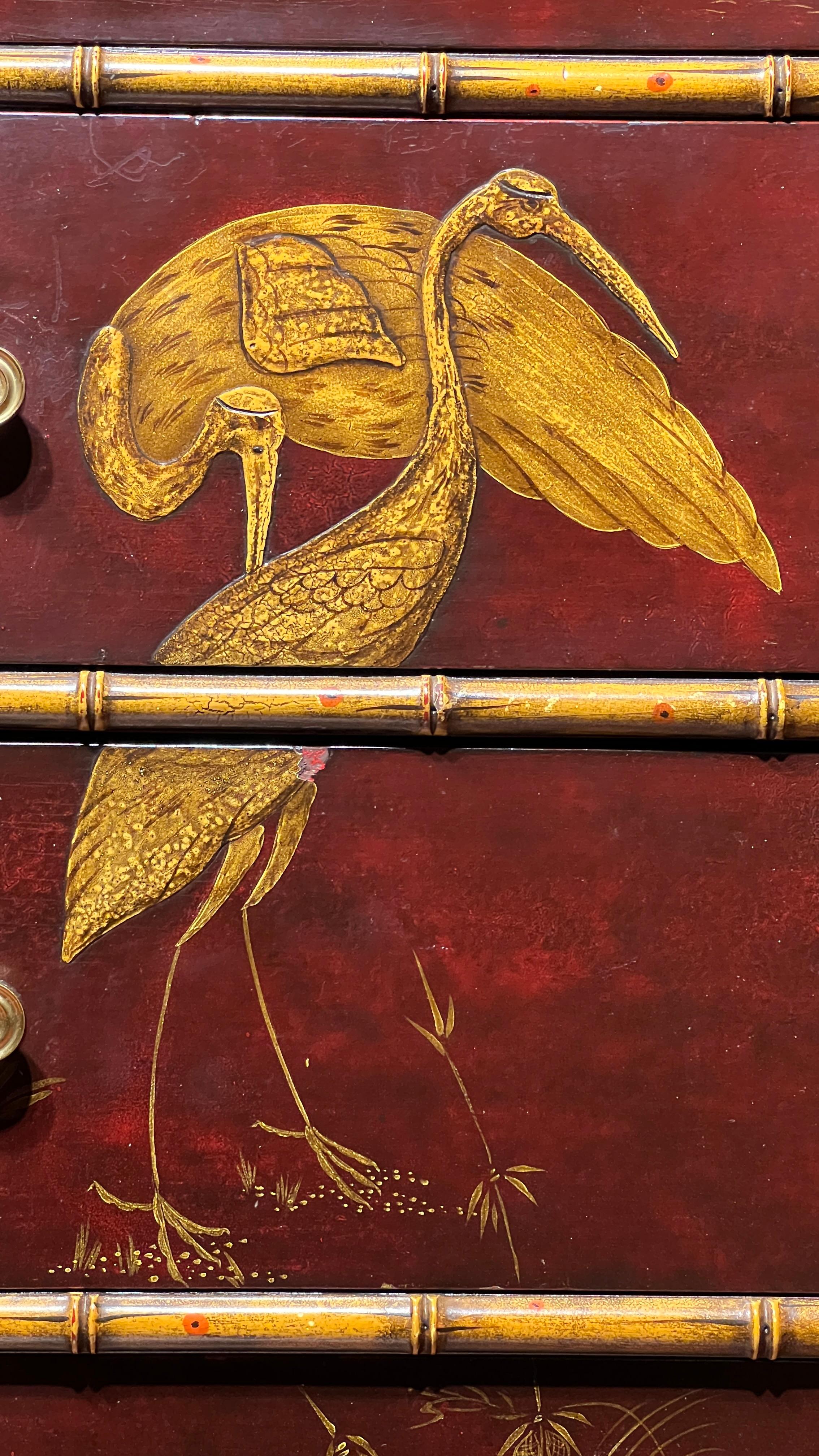 Coppia stile Regency inglese  Comò / Cassettiere Chinoiserie in vendita 2