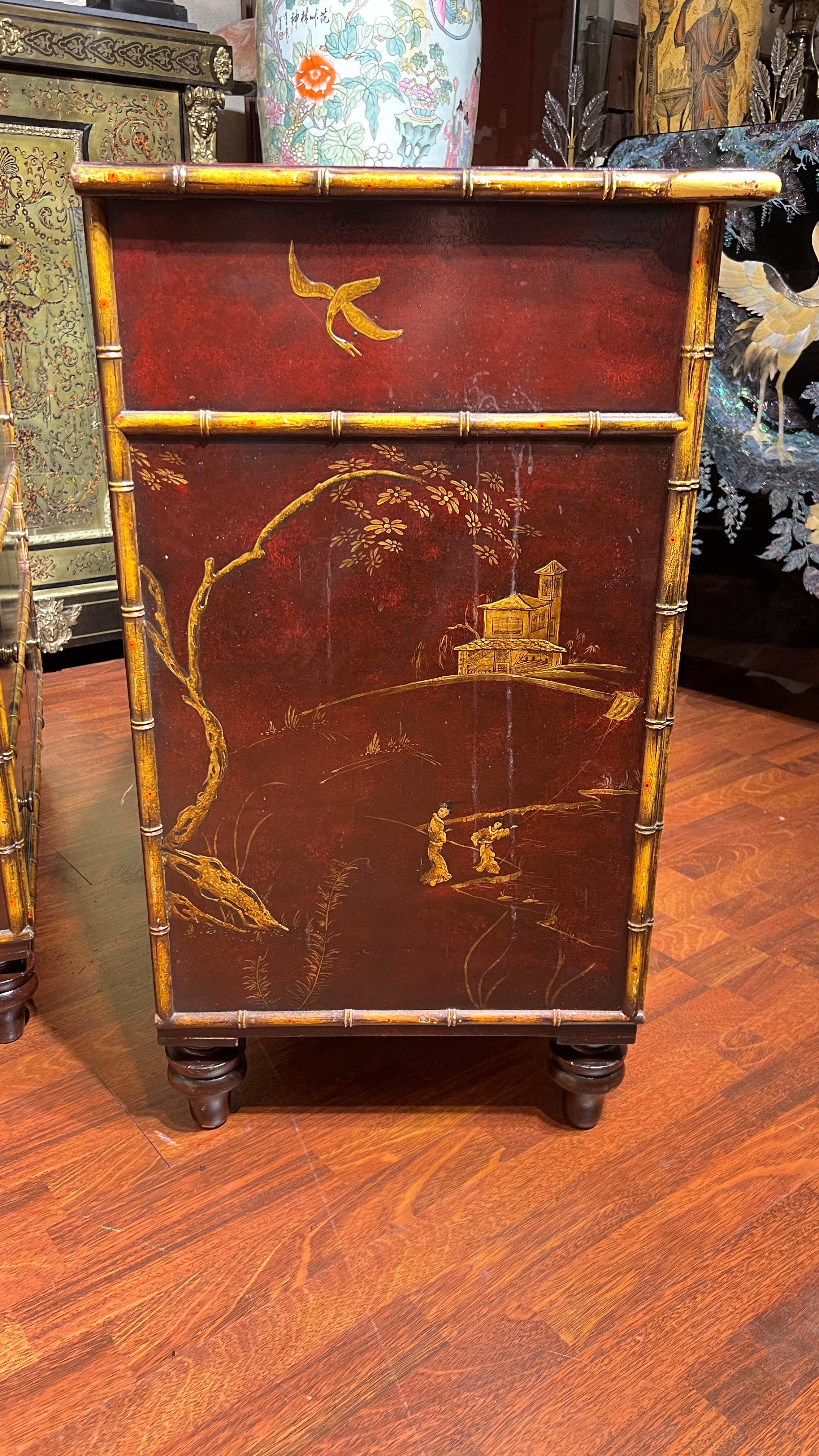 Coppia stile Regency inglese  Comò / Cassettiere Chinoiserie in vendita 5