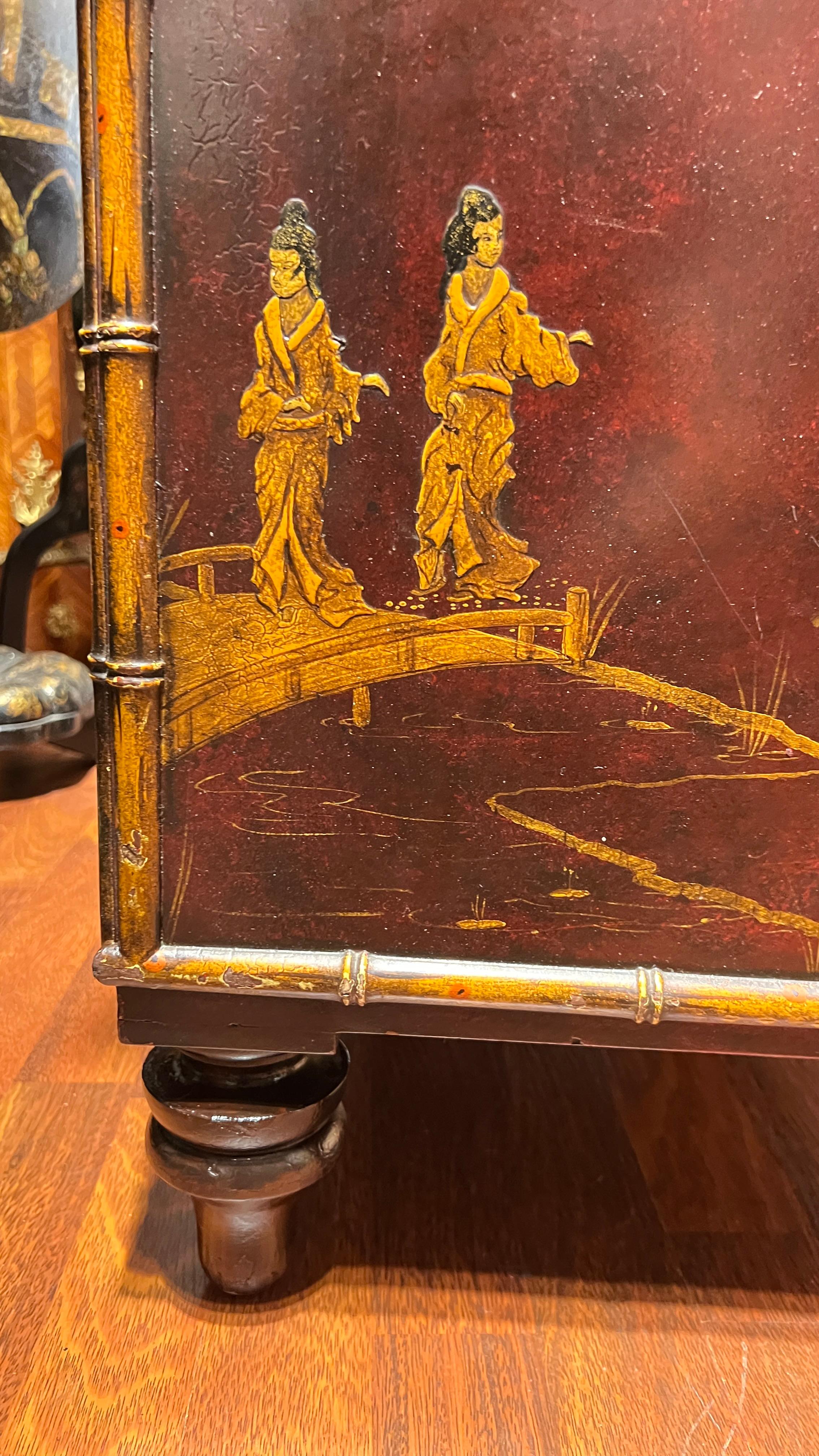 Coppia stile Regency inglese  Comò / Cassettiere Chinoiserie in vendita 11