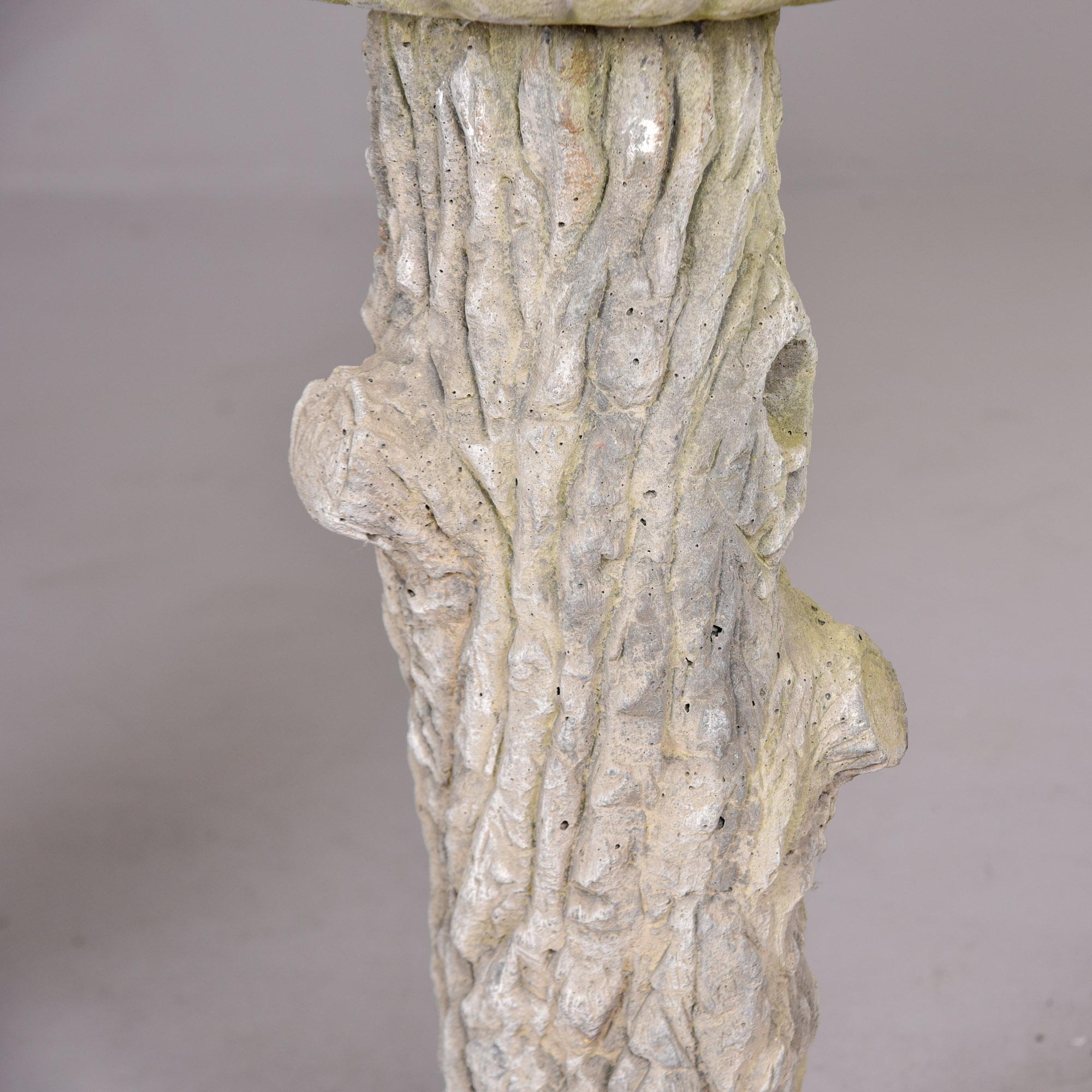 Pair English Stone Faux Tree Trunk Garden Planters For Sale 7
