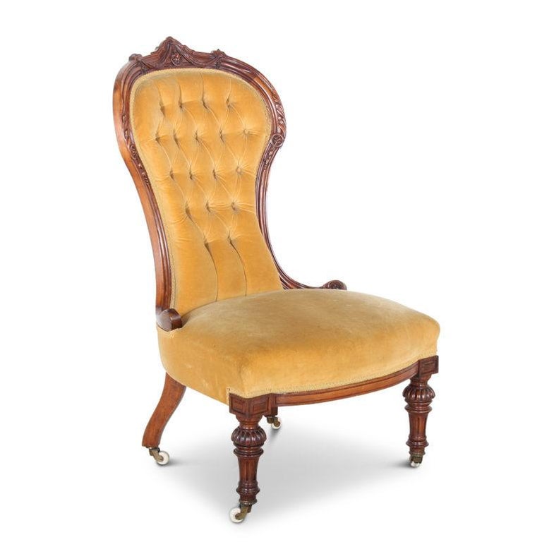 Pair of English Victorian Salon Chairs For Sale at 1stDibs