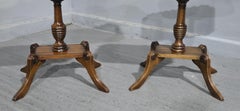 Pair English Walnut Wine Tables