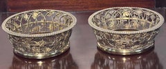 Pair English William IV Sterling Silver Wine or Coasters, London 1830